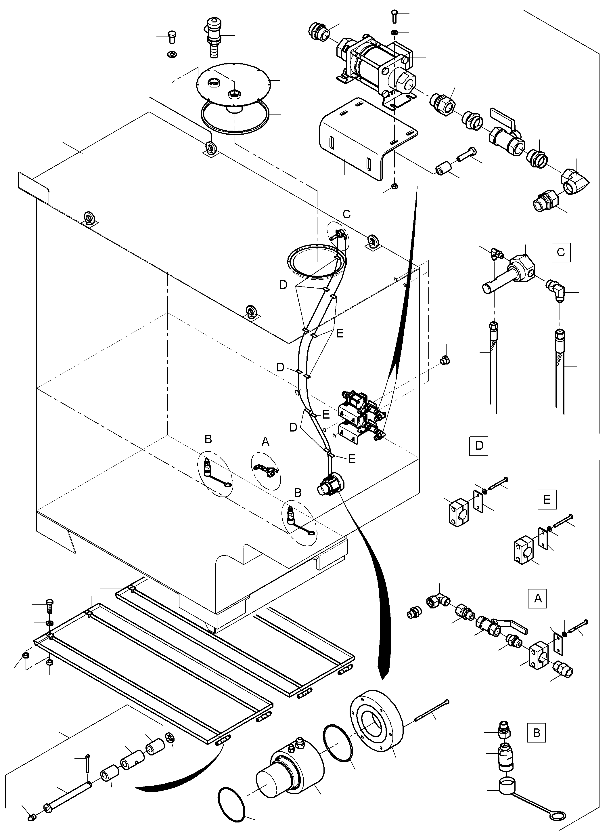 Fuel tank assy. 995 176 40 KOMATSU
