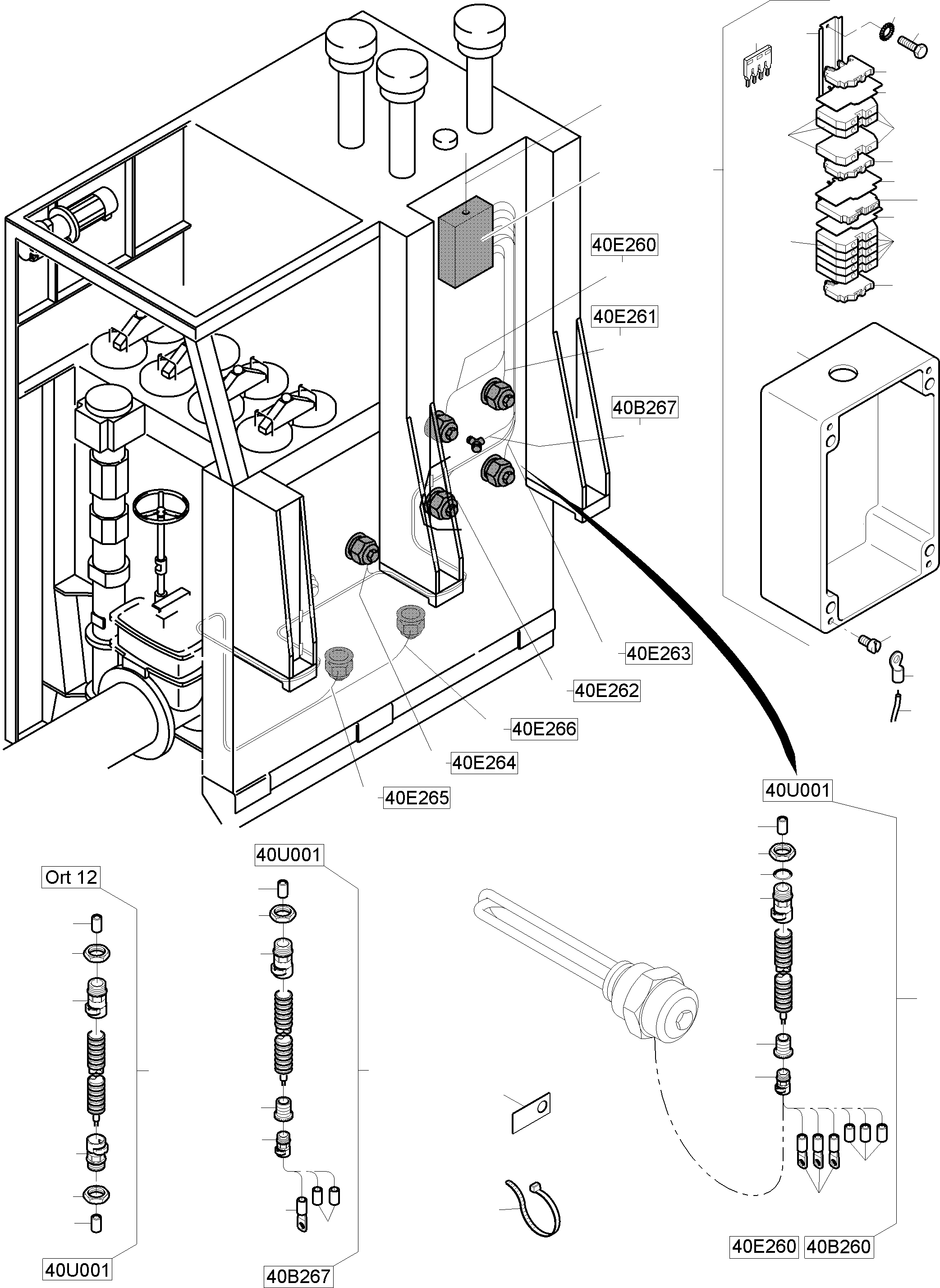 Cable harness 40E264 - 40U001 100 822 42 KOMATSU