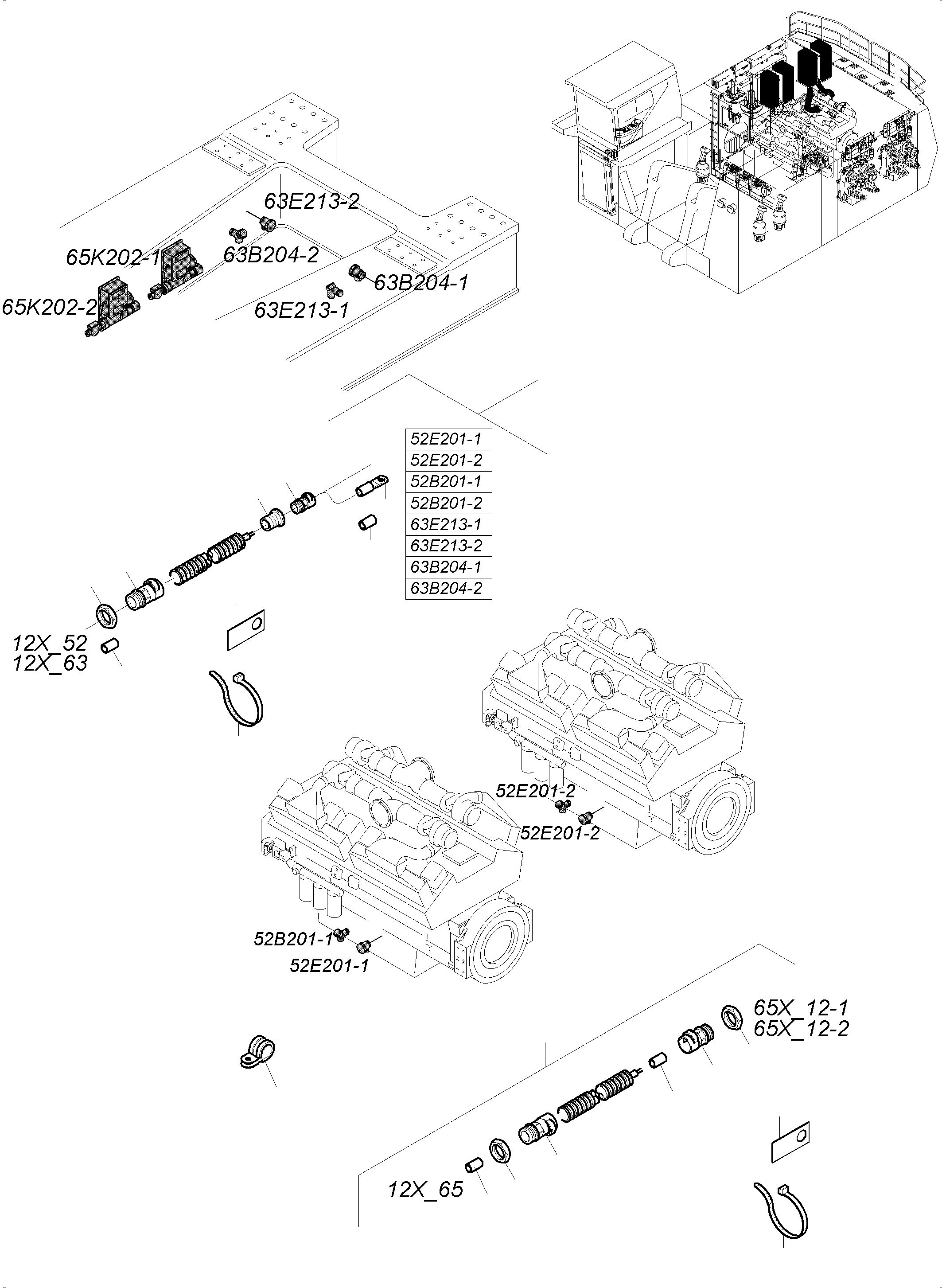 Harness 52E201-1 - ORT12 100 809 42 KOMATSU