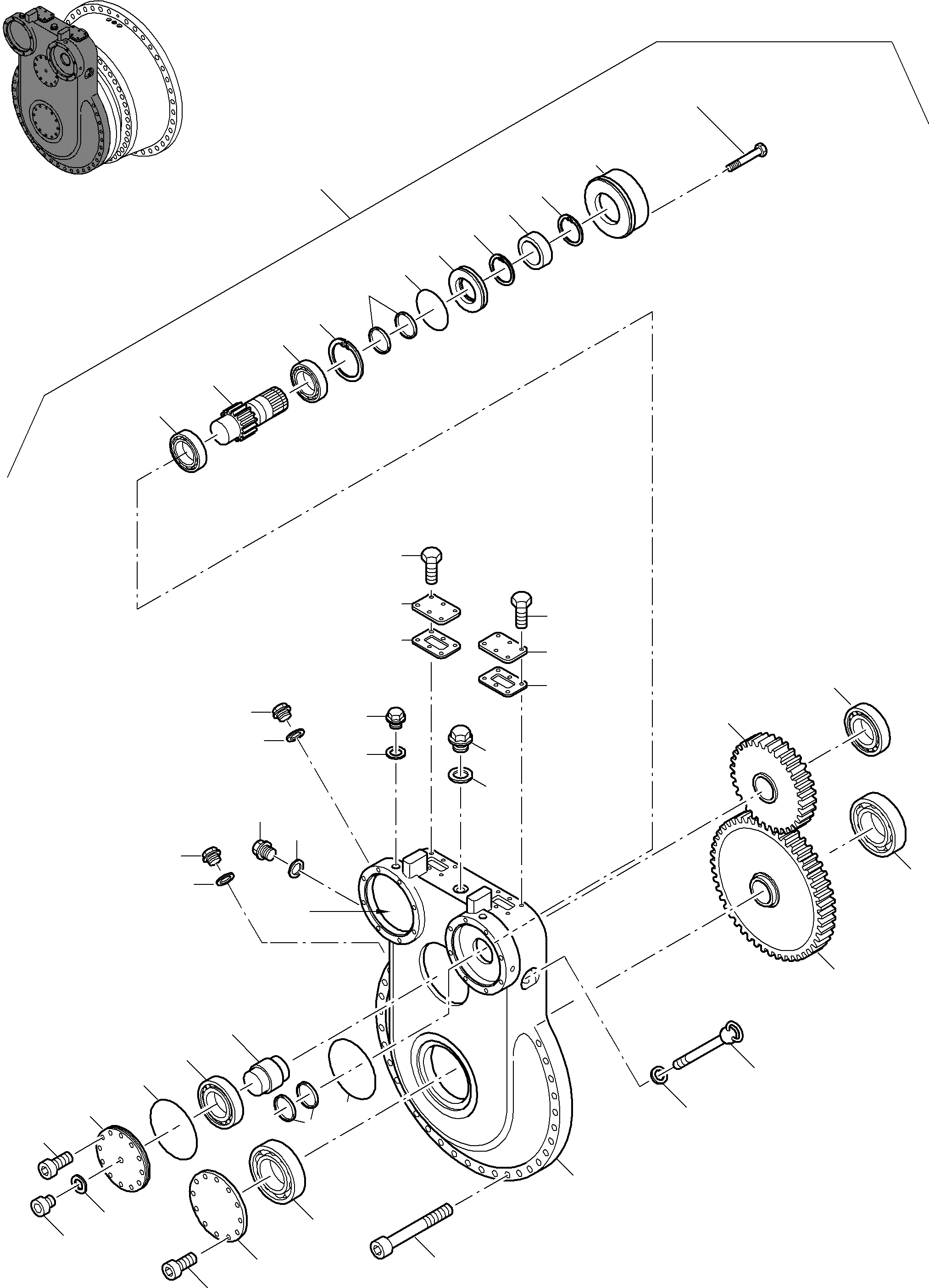Drive gear box assy. 994 848 40 KOMATSU