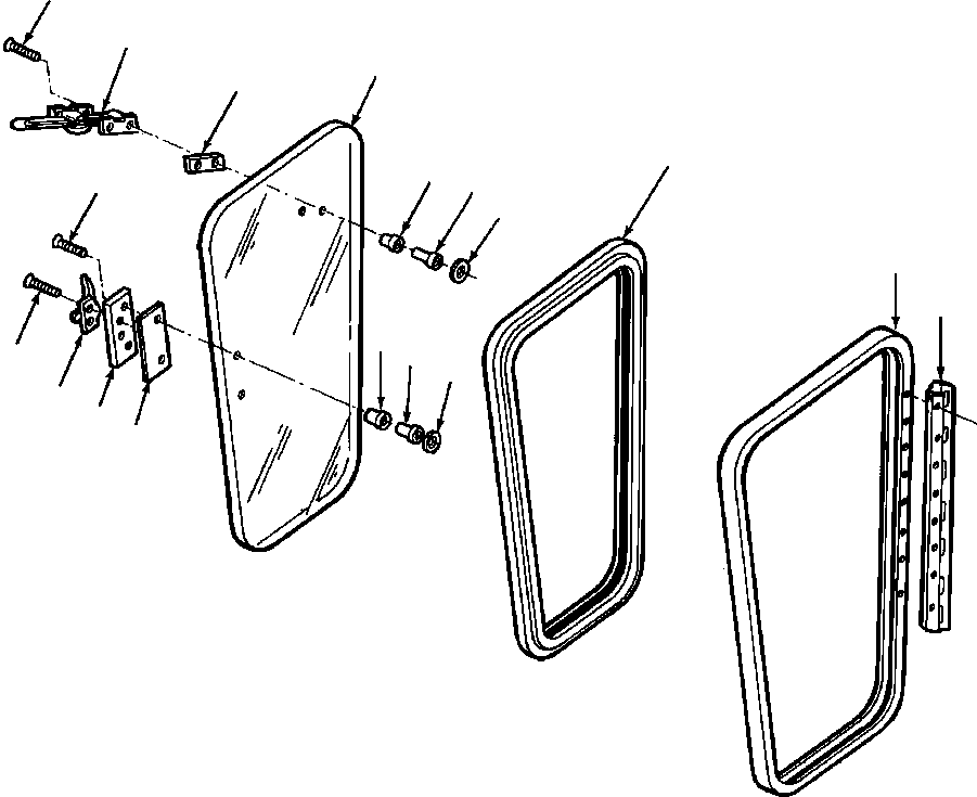 WINDOW, HINGED - L.H. 1252 835 H93 KOMATSU