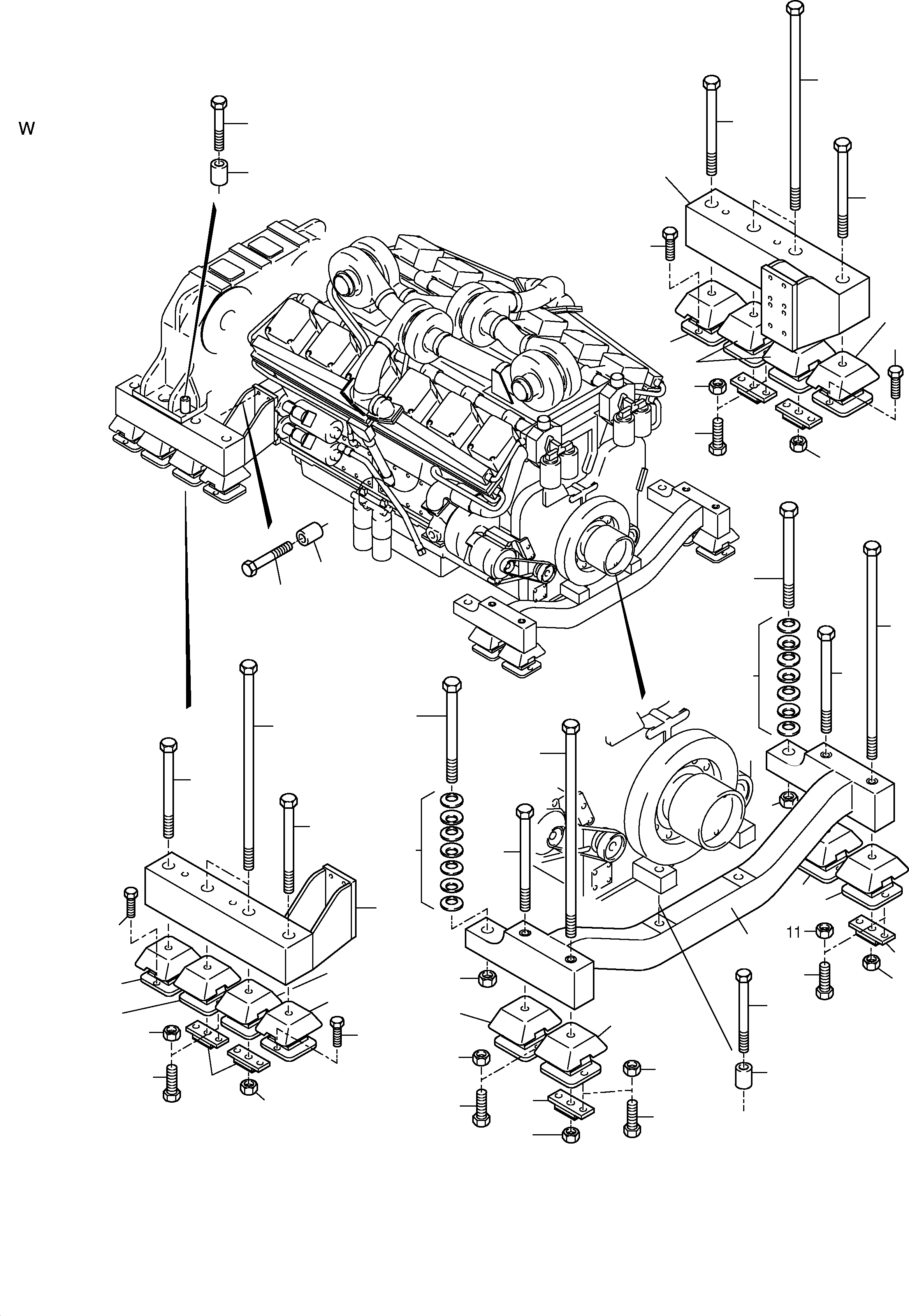 Engine suspension 660 693 40 KOMATSU