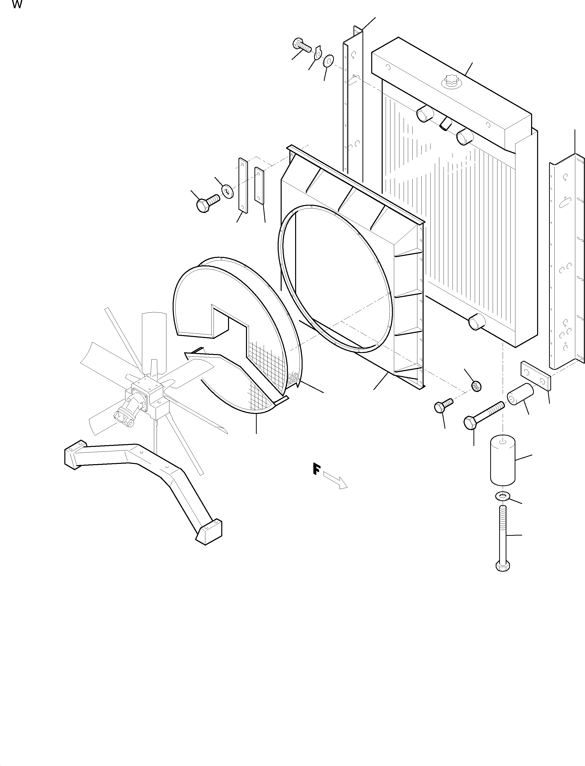 Fan cage, lower 652 841 40 KOMATSU