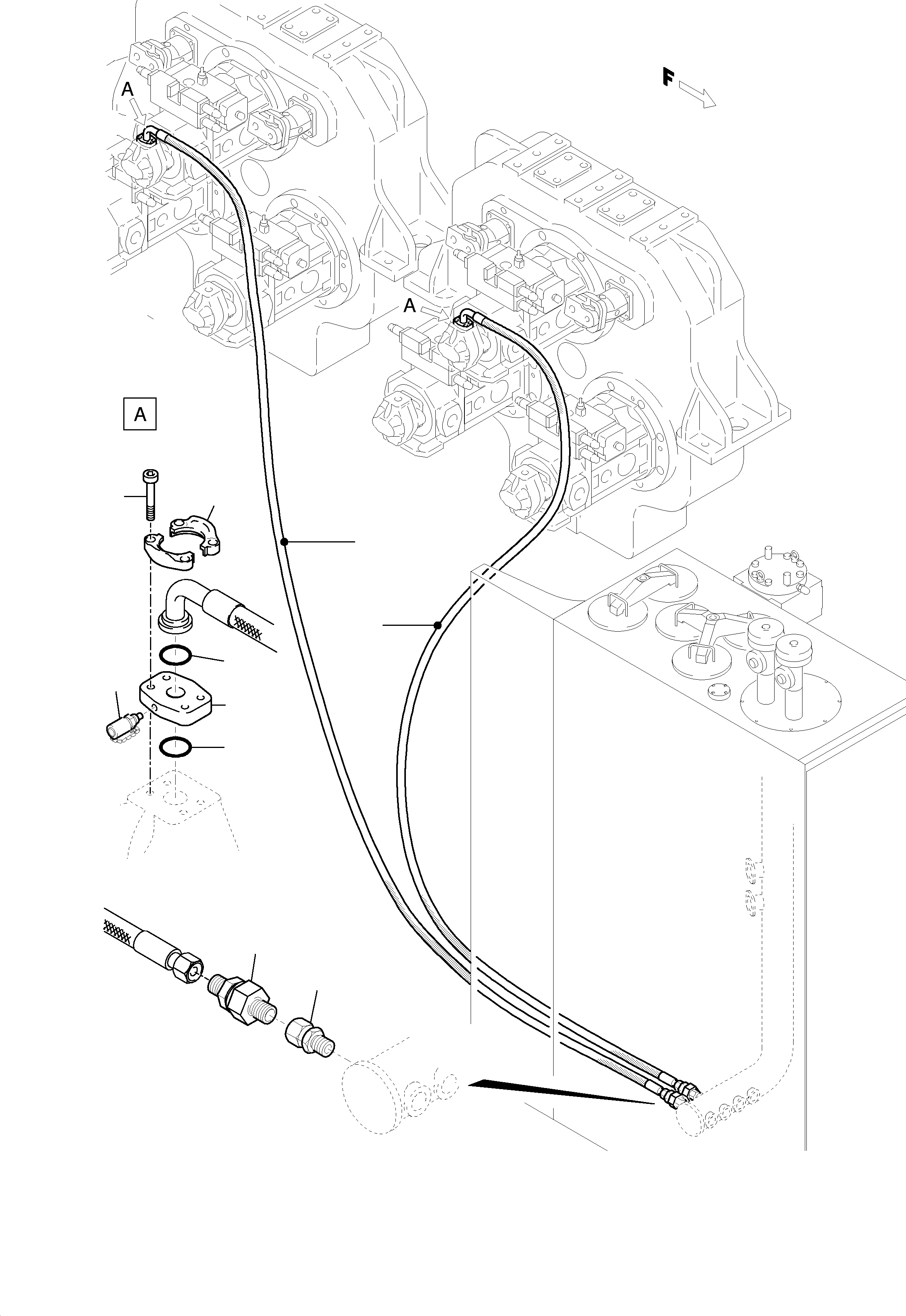 Hose assy. DN 25 x 5800 513 827 98 KOMATSU