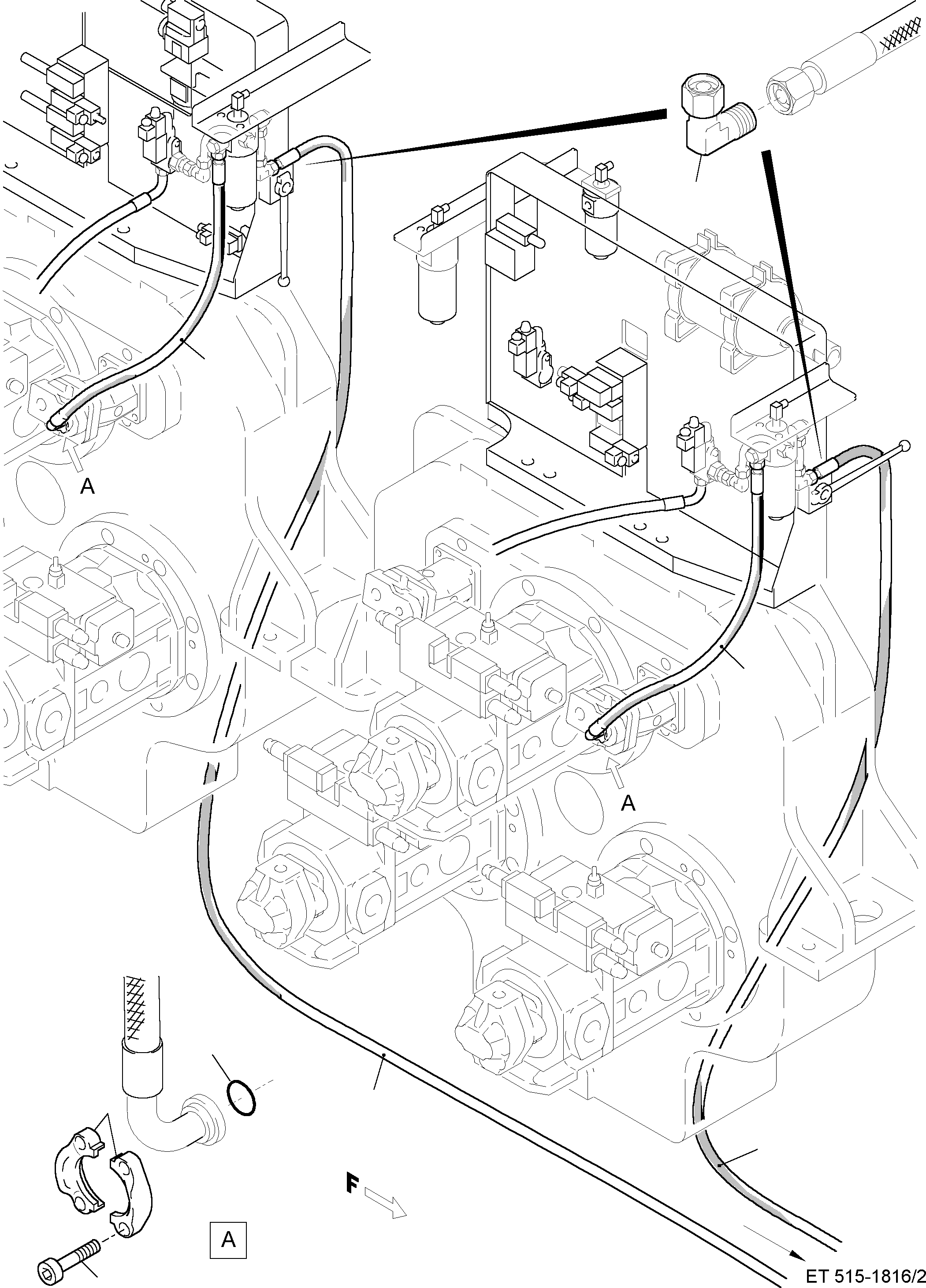 Hose assy. DN 25 x 9100 513 832 98 KOMATSU