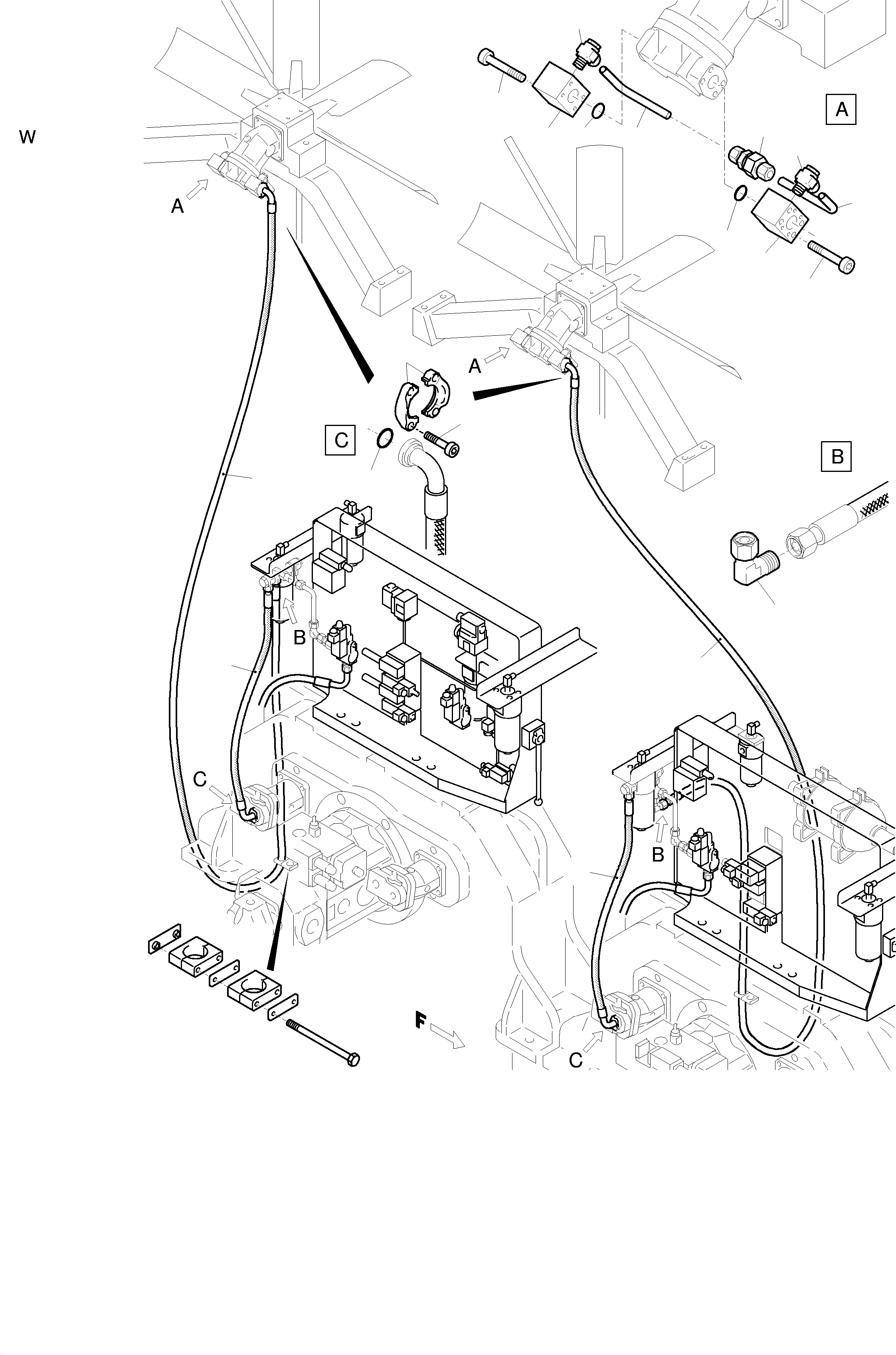 Труба в сборе ø 20 650 370 40 KOMATSU