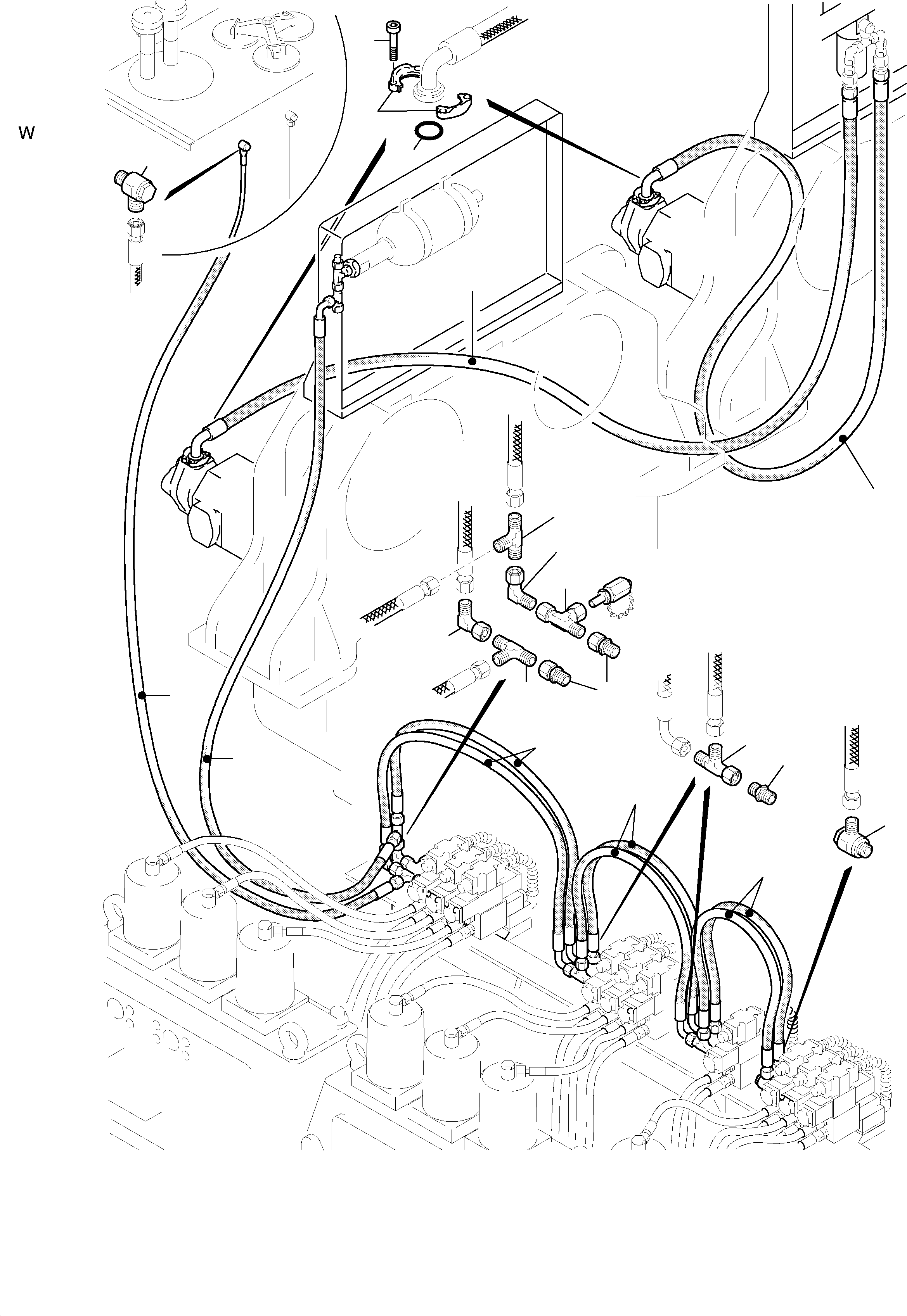 Hose assy. DN 25 x 4600 513 830 98 KOMATSU