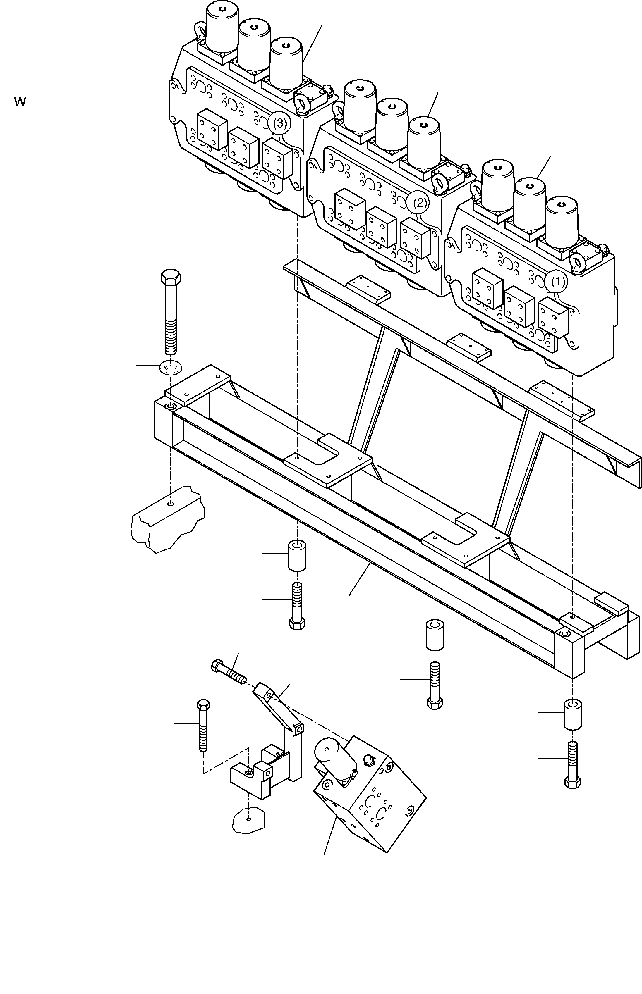 Support, control unit 637 570 40 KOMATSU