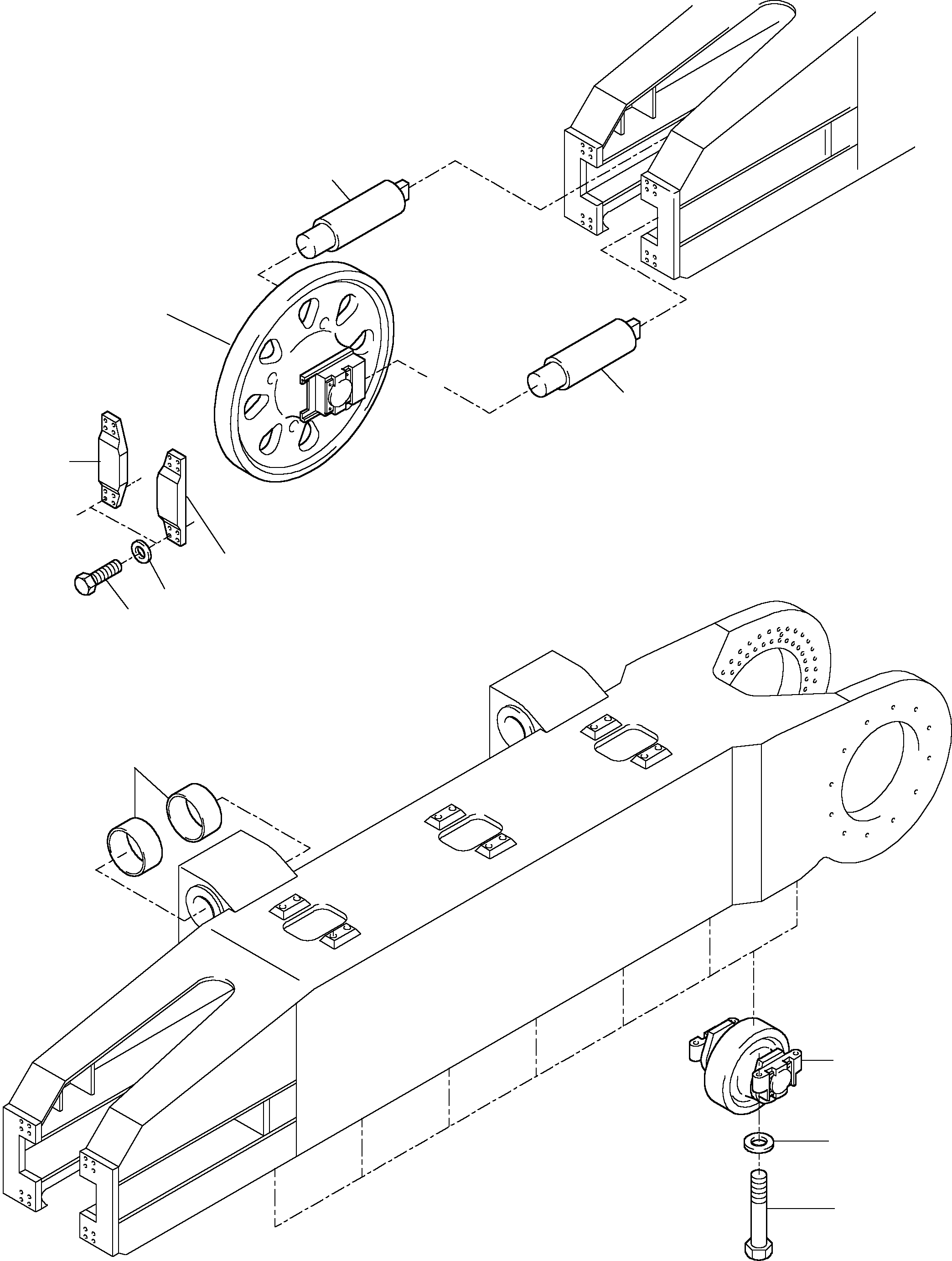 Rail support Idler assy. side 895 786 40 KOMATSU