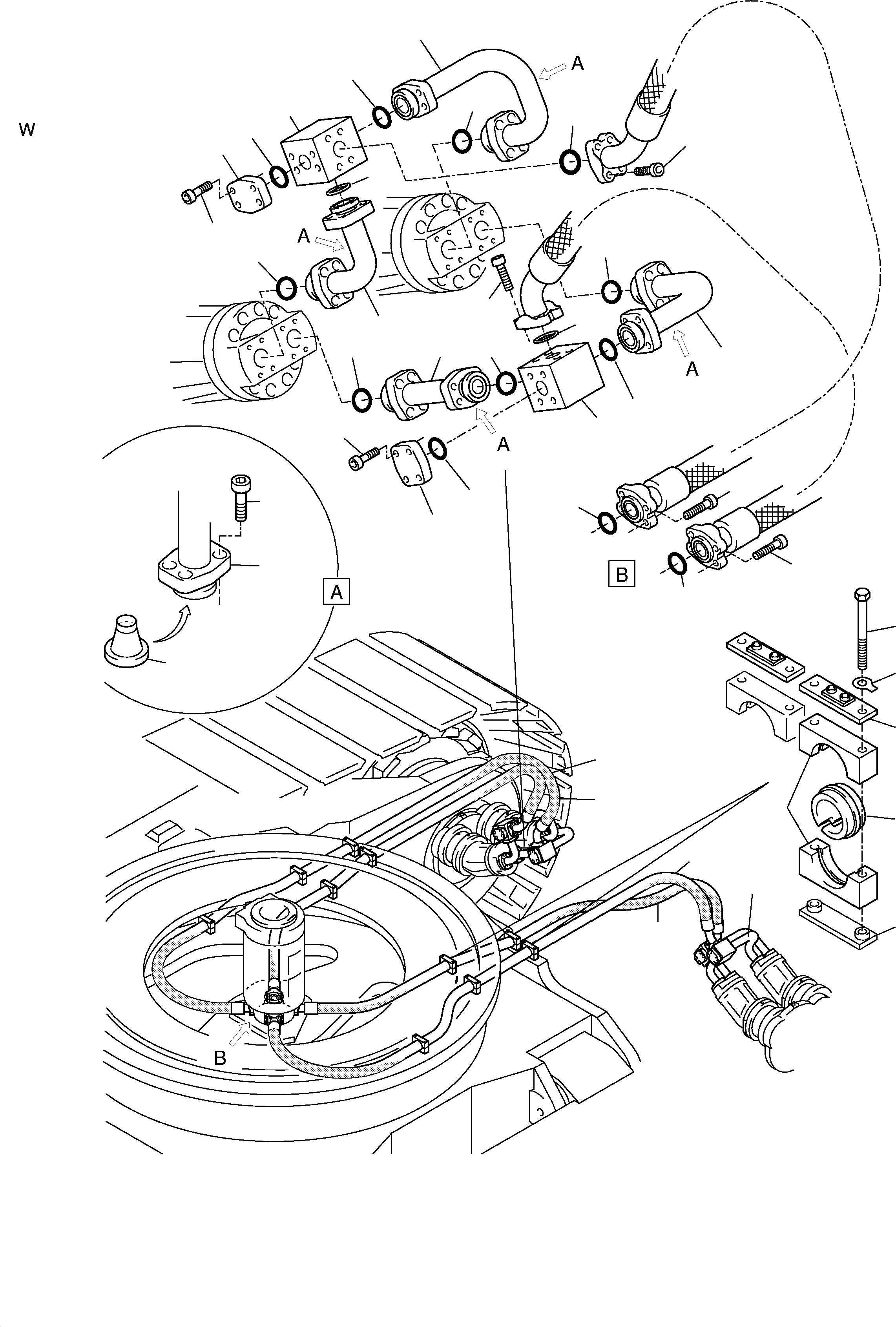 Труба в сборе ø 50 763 486 73 KOMATSU