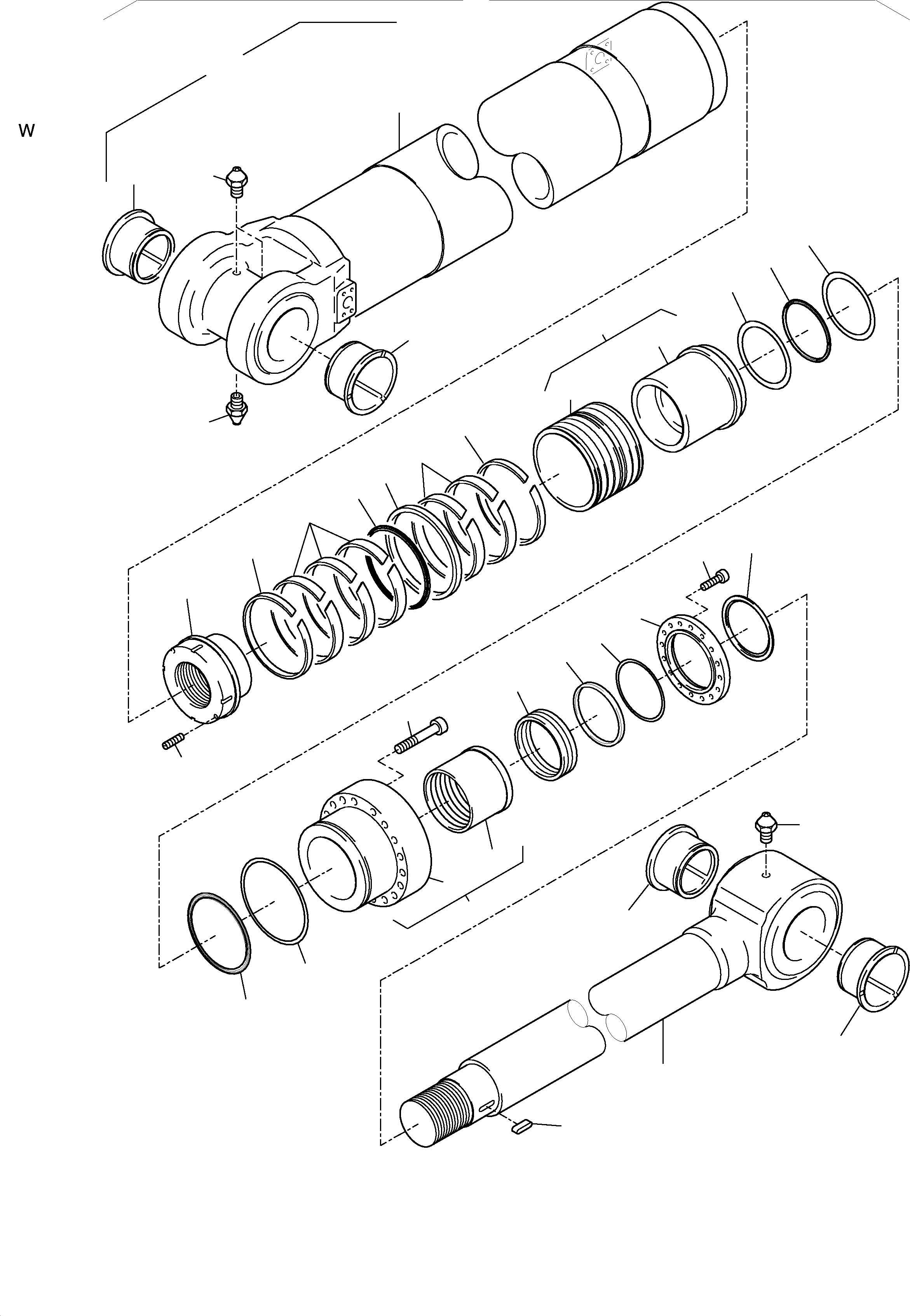 Seal kit for piston fig-nos. 08-11,15 and 16 767 604 73 KOMATSU