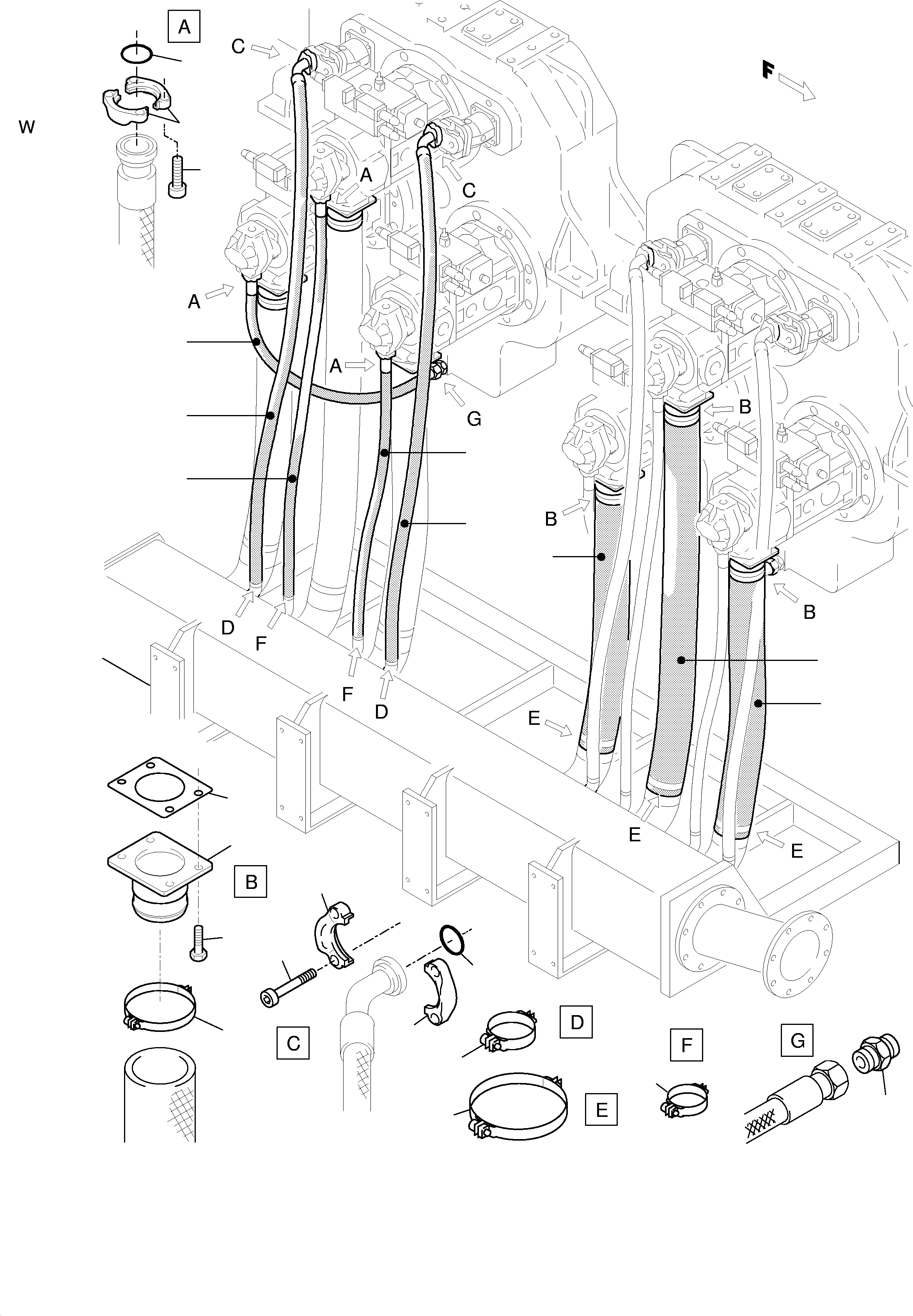 Suction hose 873 040 40 KOMATSU