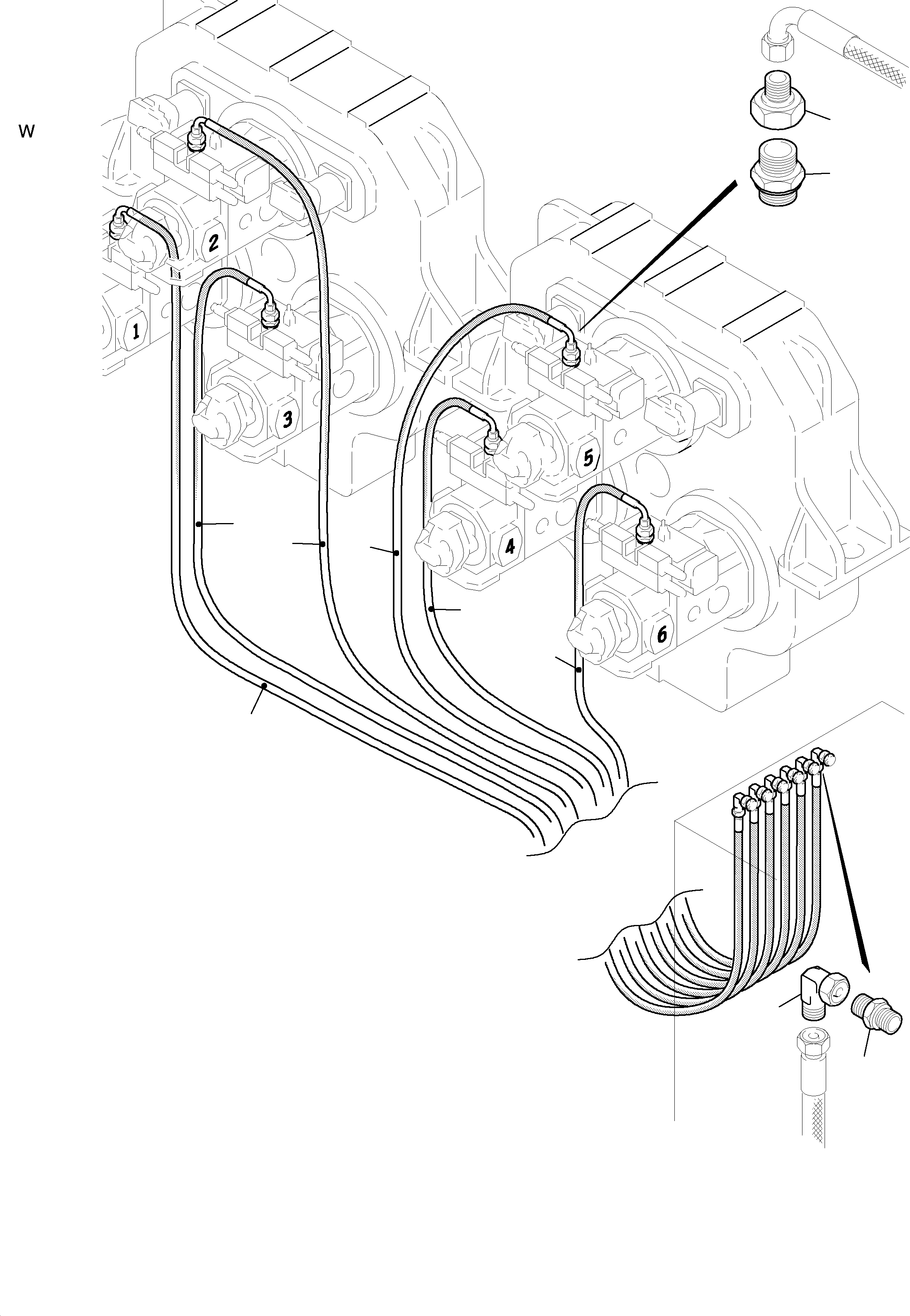 Hose assy. DN 20 x 6900 604 479 40 KOMATSU