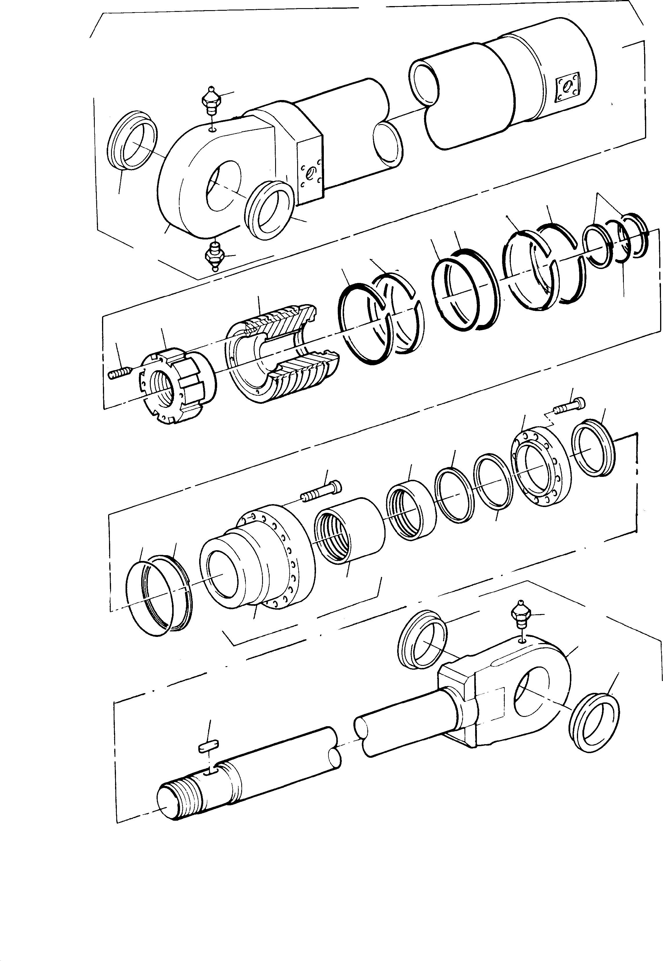 Sealing flange assy. consist. of fig.-nos: 20 - 21 (finish work after bush is installed) 627 047 40 KOMATSU