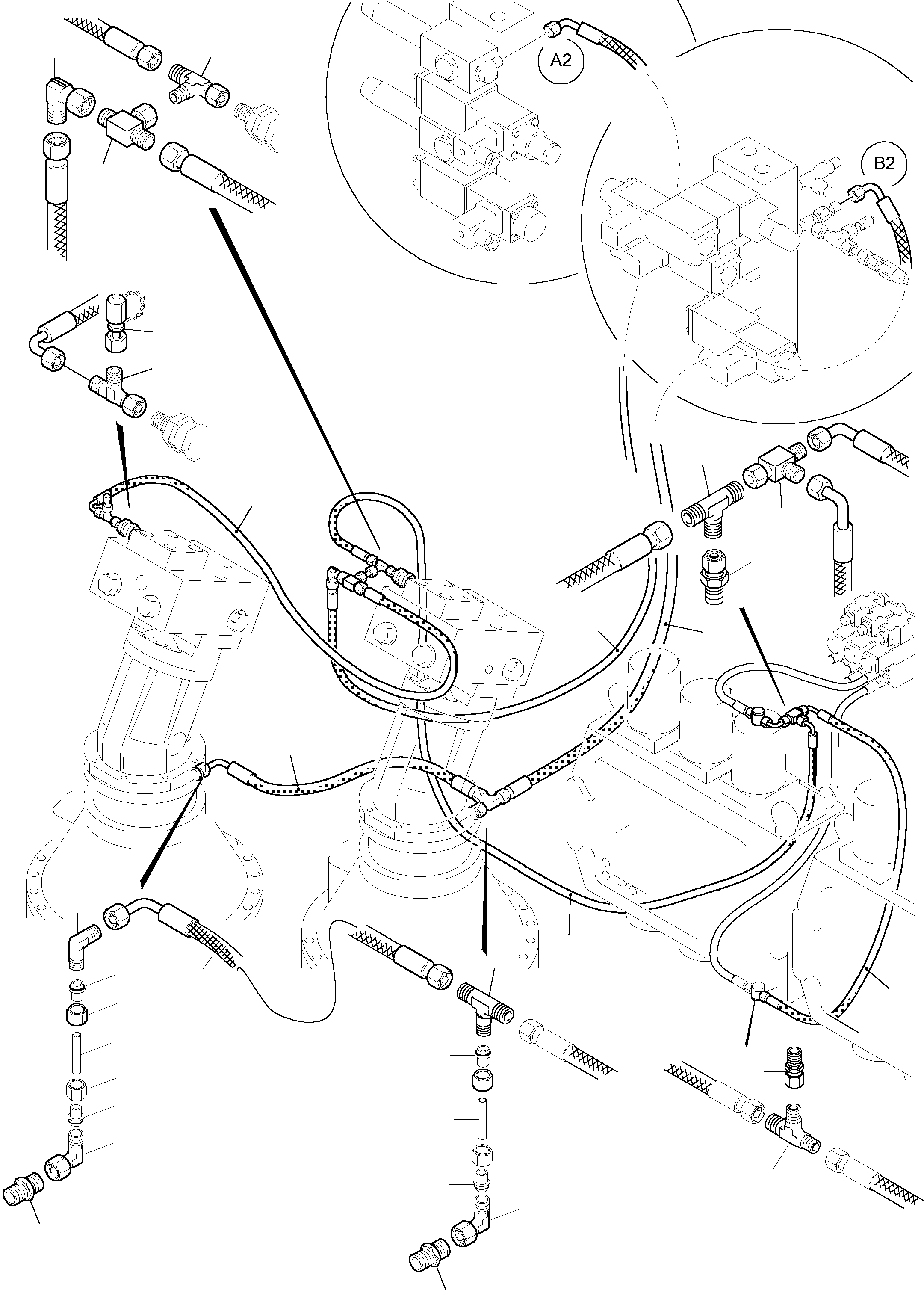 Hose assy. DN 10 x 6300 513 463 98 KOMATSU