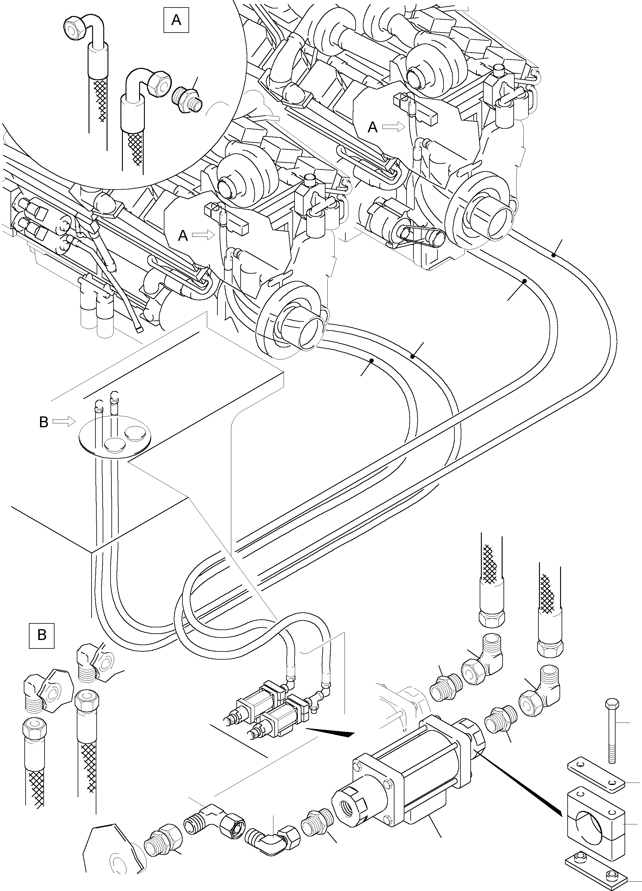 Hose assy. DN 25x7300 516 714 98 KOMATSU