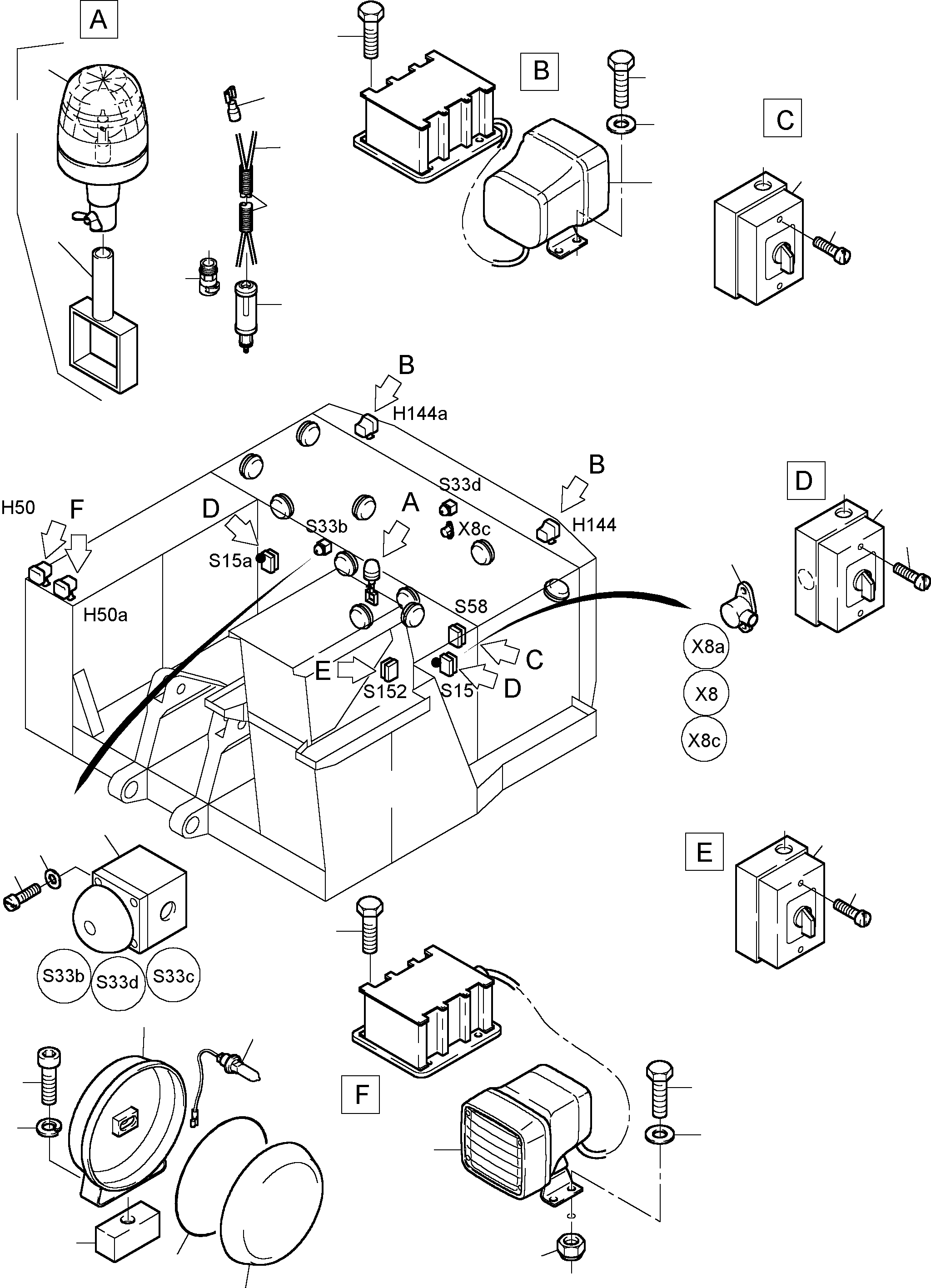 Harness - lighting equipment outer 916 663 40 KOMATSU