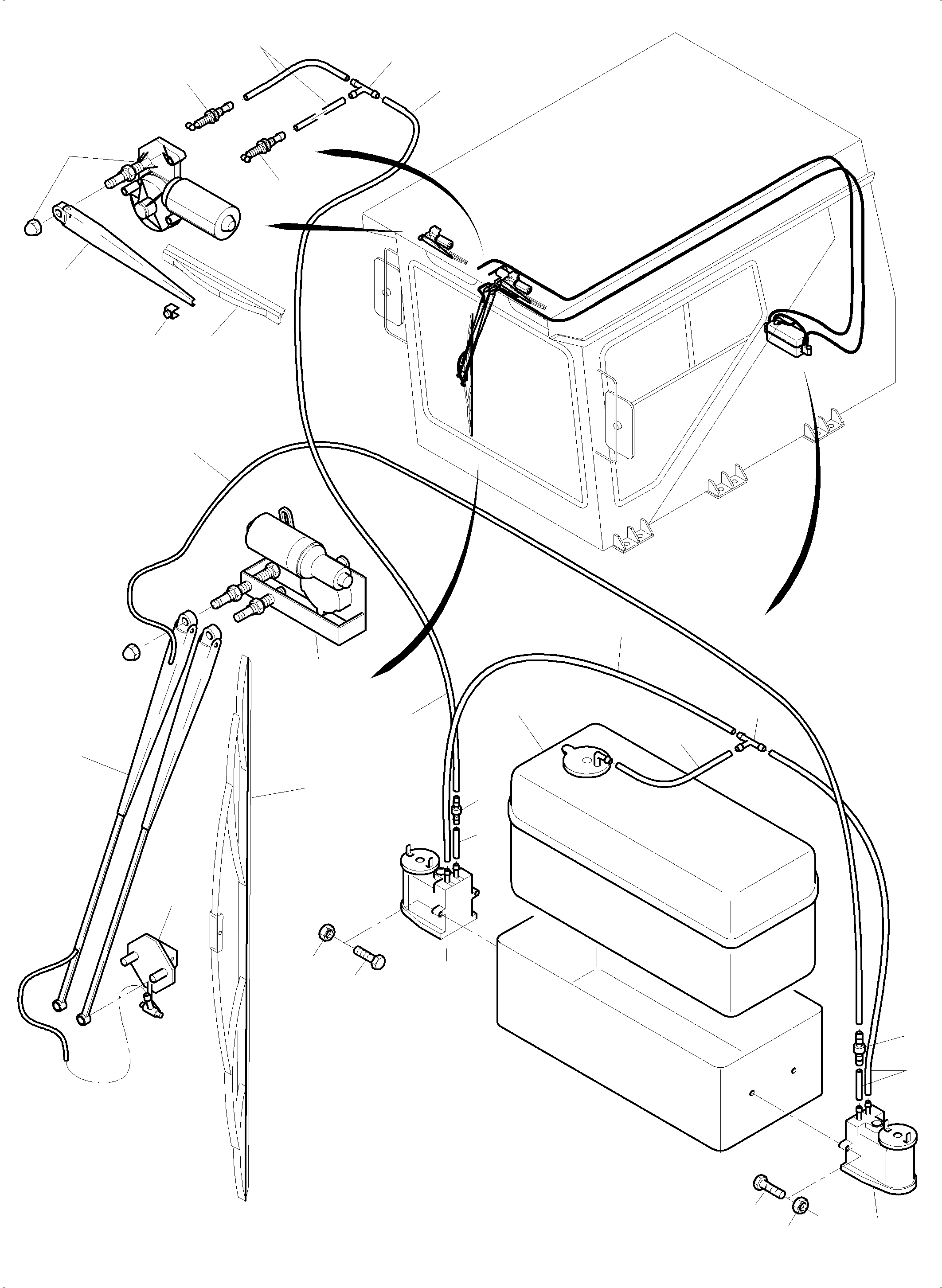 Wiper unit, incl. Motor 796 834 73 KOMATSU