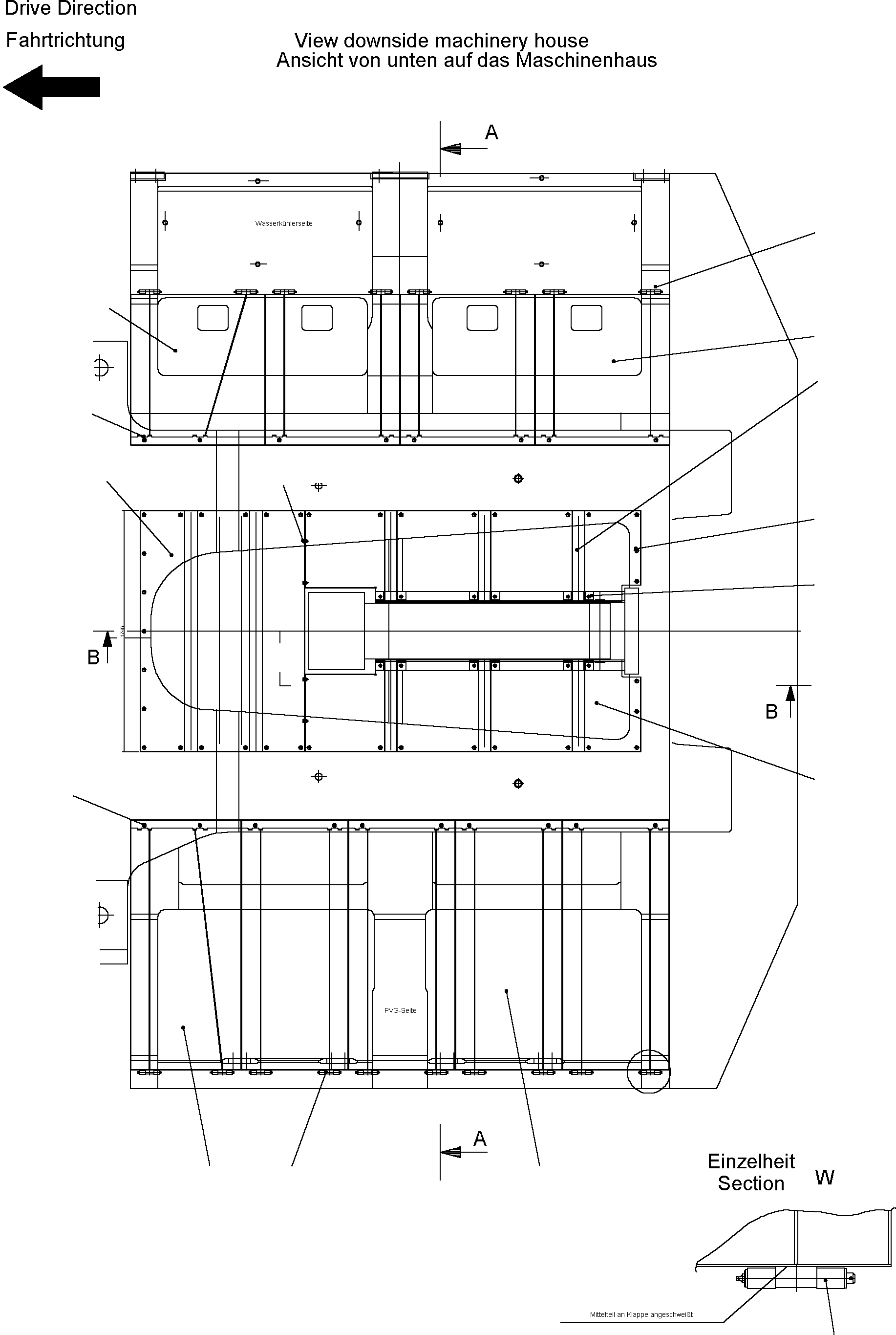 Cover, long side 921 072 40 KOMATSU