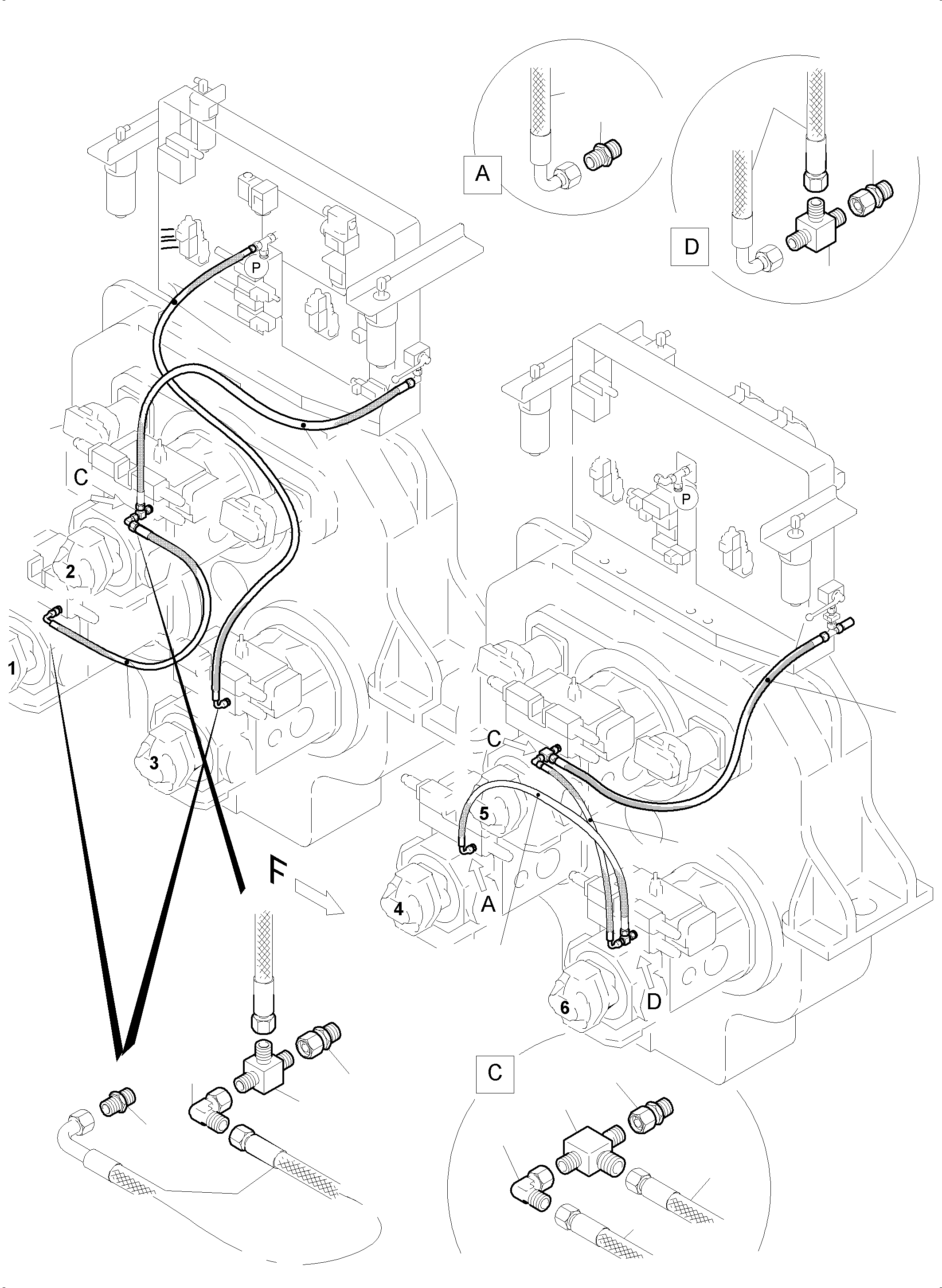 Hose assy. DN 10x1050 643 833 40 KOMATSU