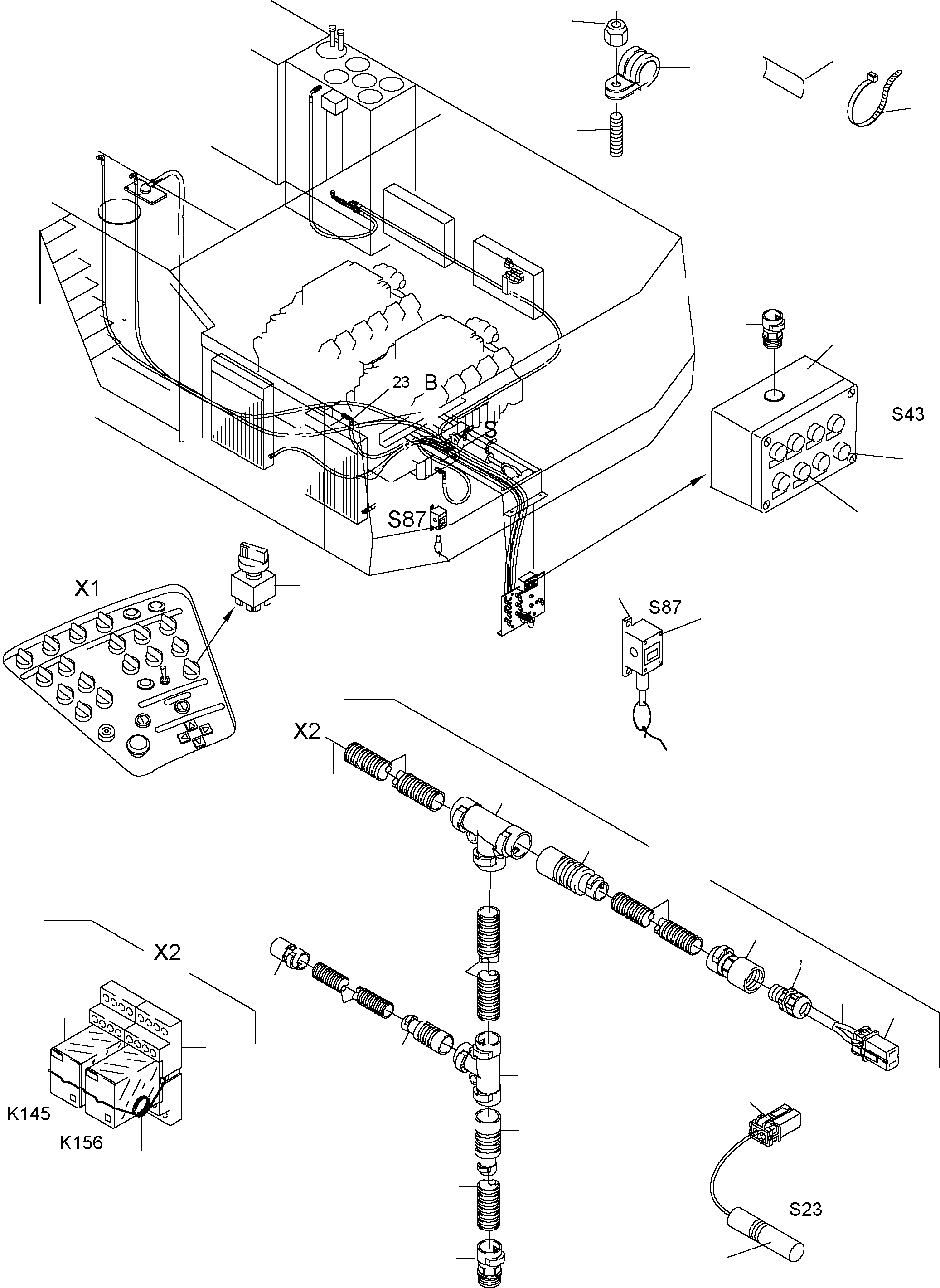 Harness - refueling 923 572 40 KOMATSU