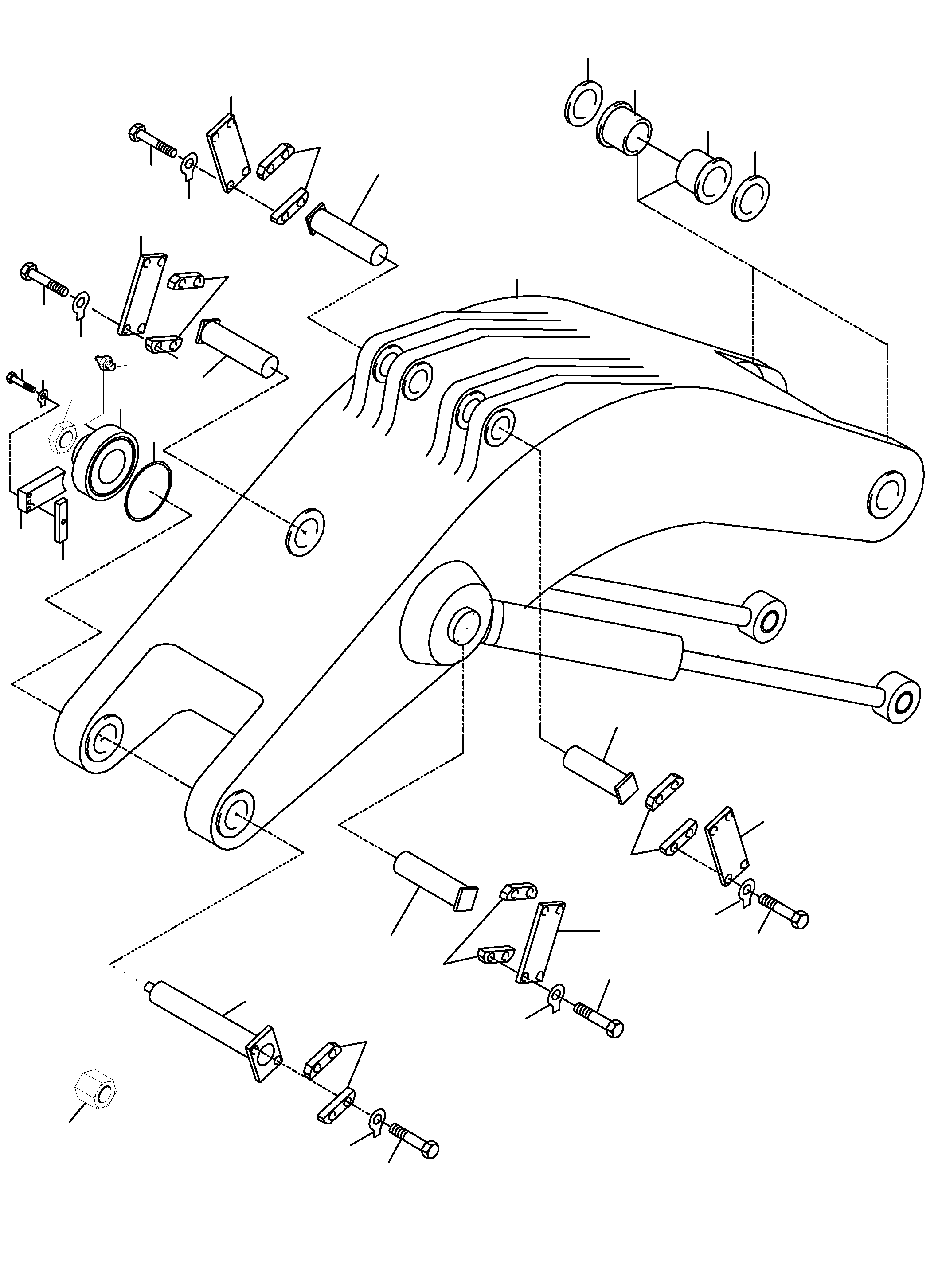 Boom with bushings 768 656 73 KOMATSU
