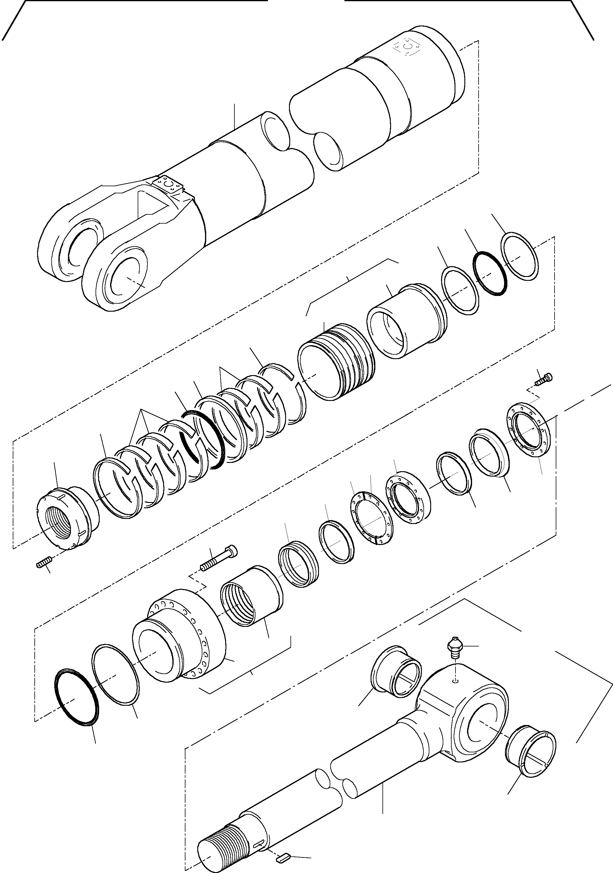 Sealing kit for sealing flange, with non slited seals, consist. of fig-nos: 14,15,20,24,31 797 322 73 KOMATSU