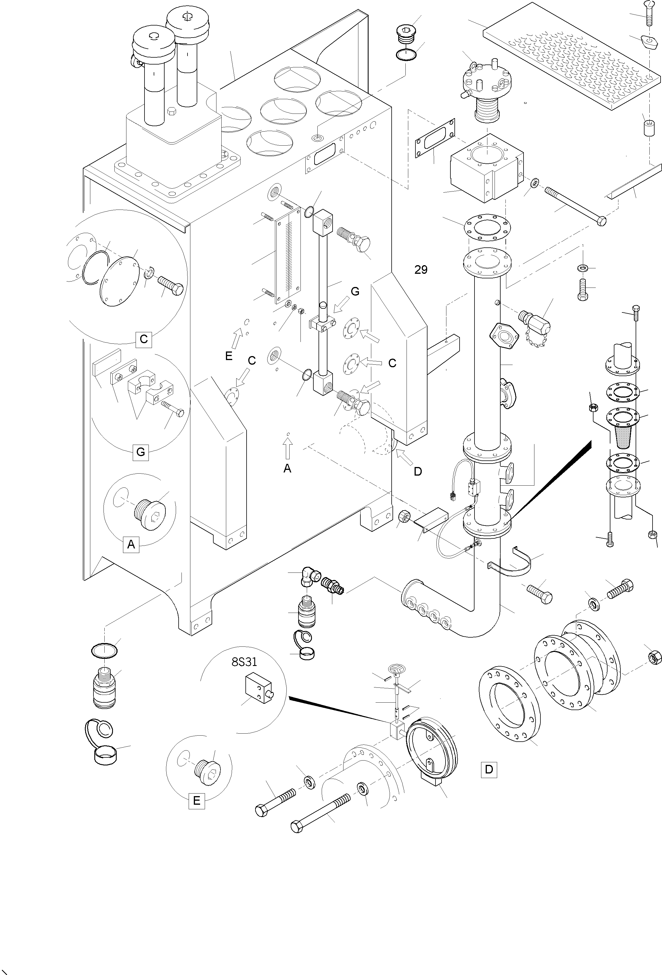Труба в сборе ø 50 925 896 40 KOMATSU