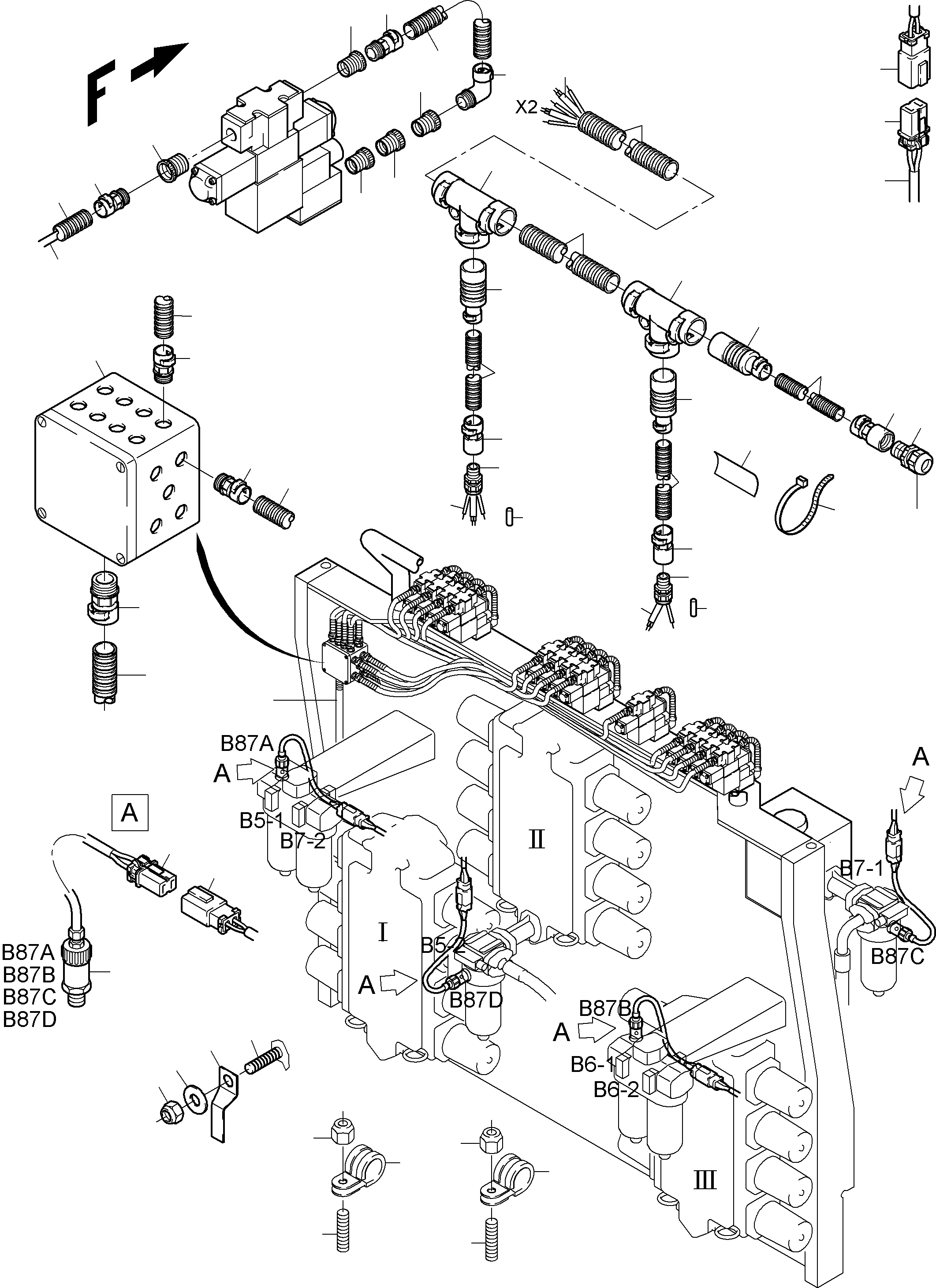 Harness - control plates, cold weather 923 165 40 KOMATSU