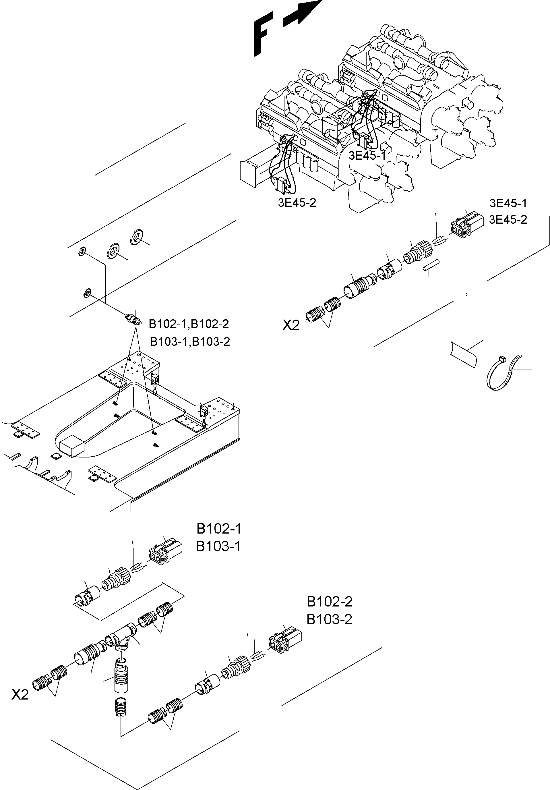 Жгут проводов - engine oil pump 2, cold weather 923 585 40 KOMATSU