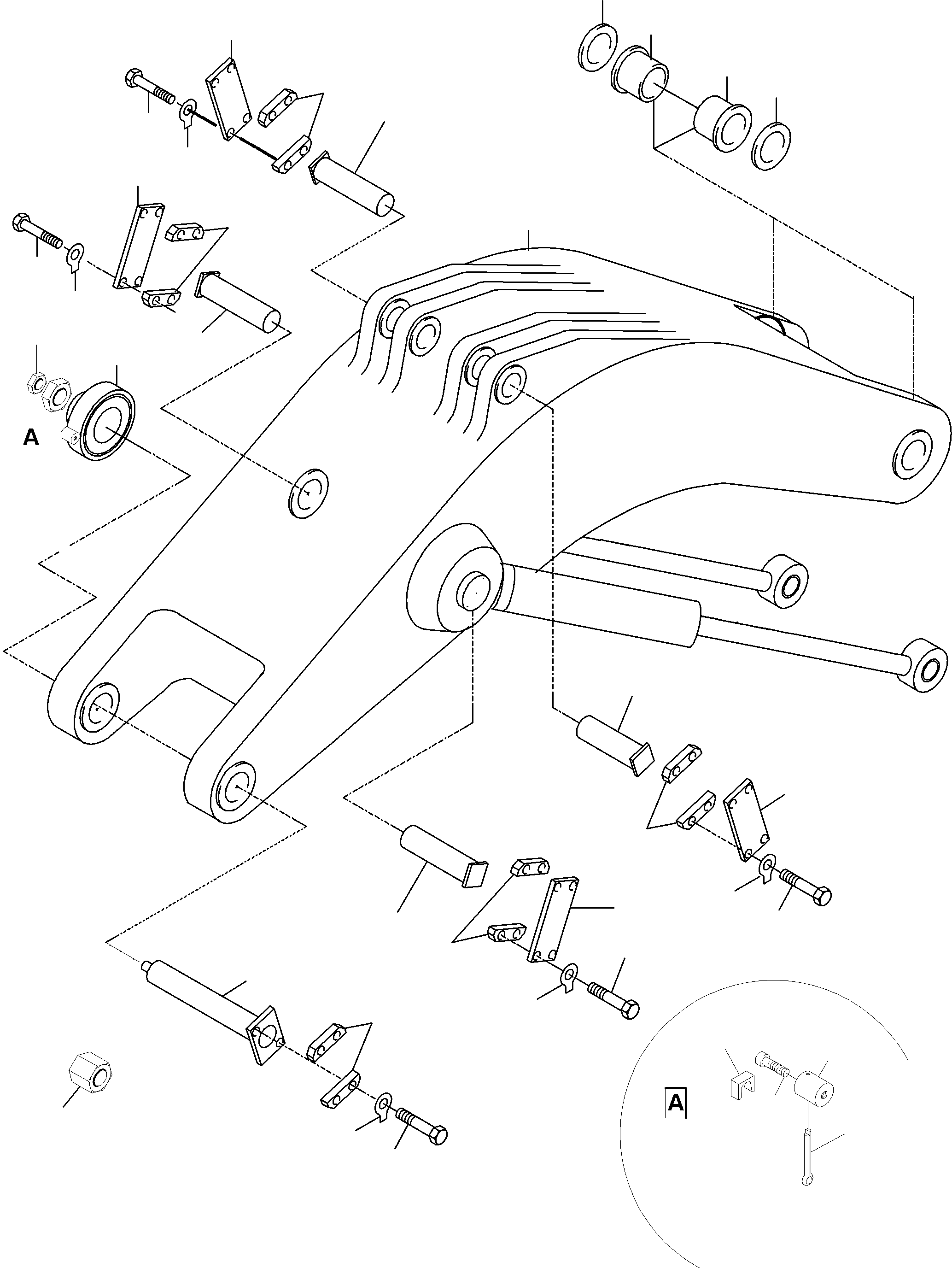 Boom with bushings 795 424 73 KOMATSU
