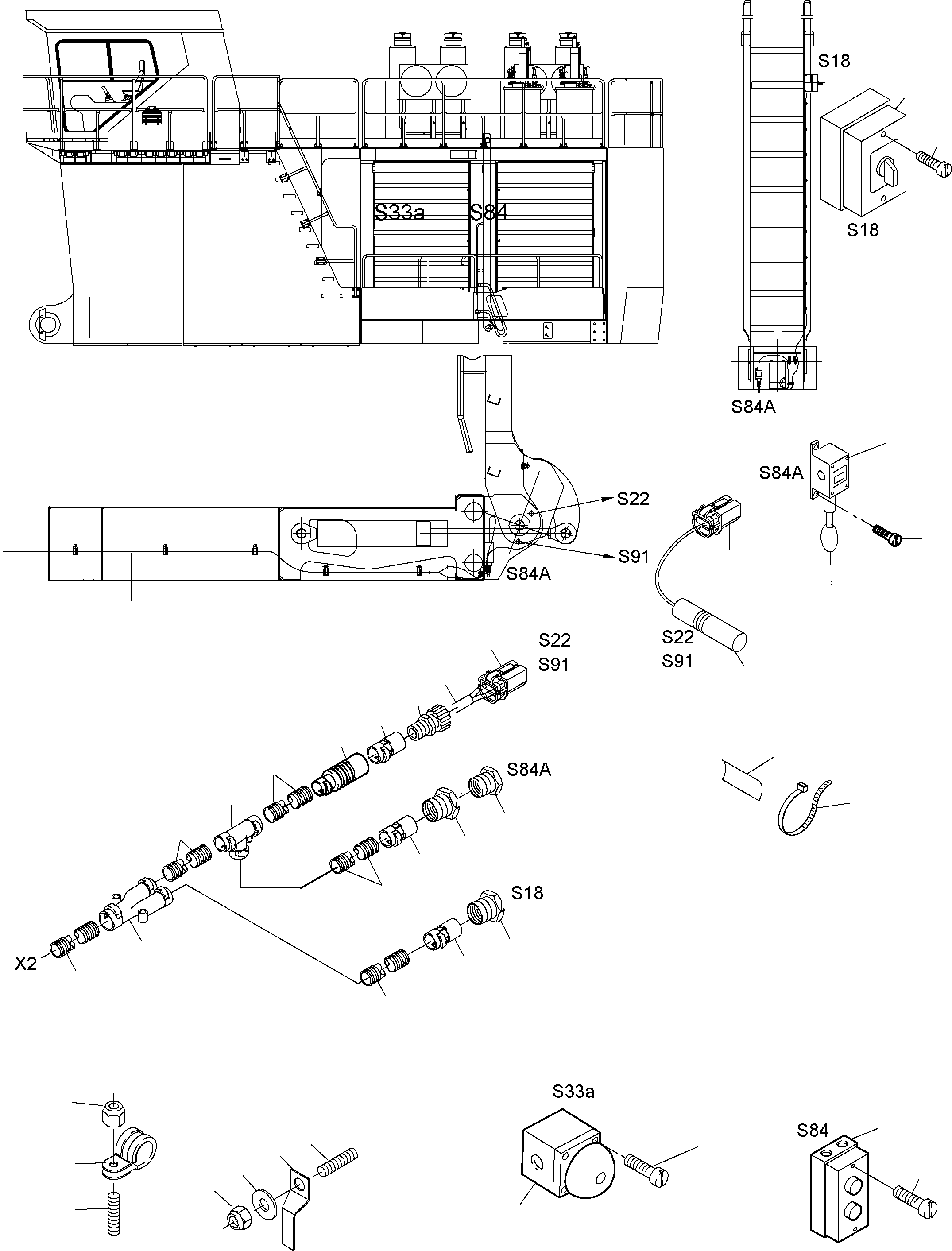 Harness - ladder, cold weather 923 168 40 KOMATSU