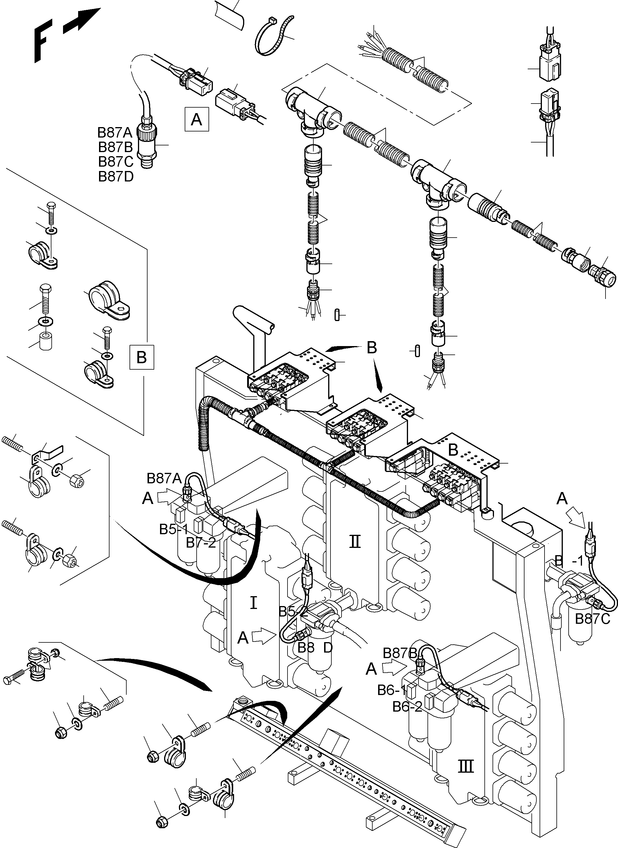 Harness - control plates, NT+TT 942 738 40 KOMATSU