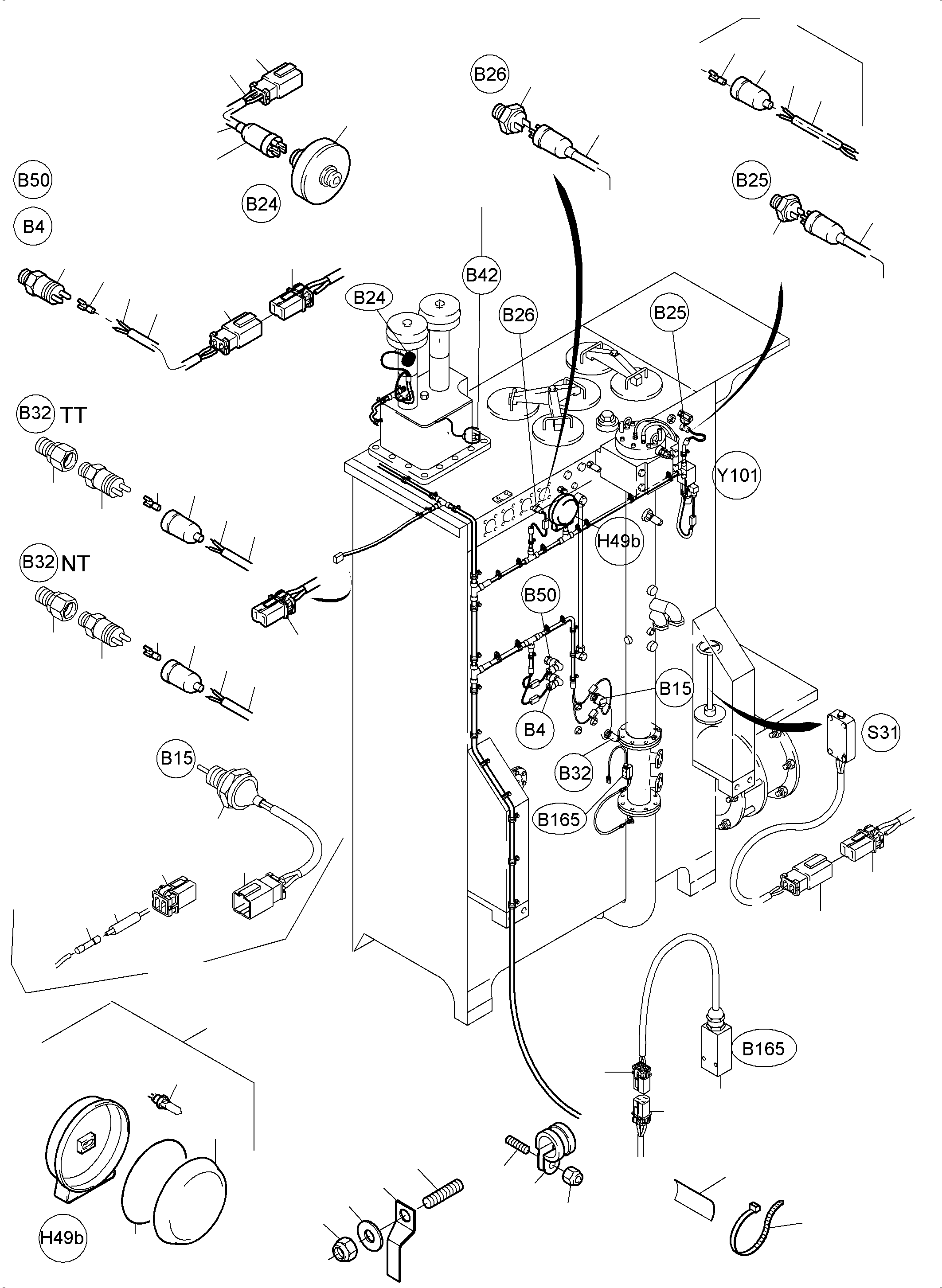 Float switch 939 586 40 KOMATSU