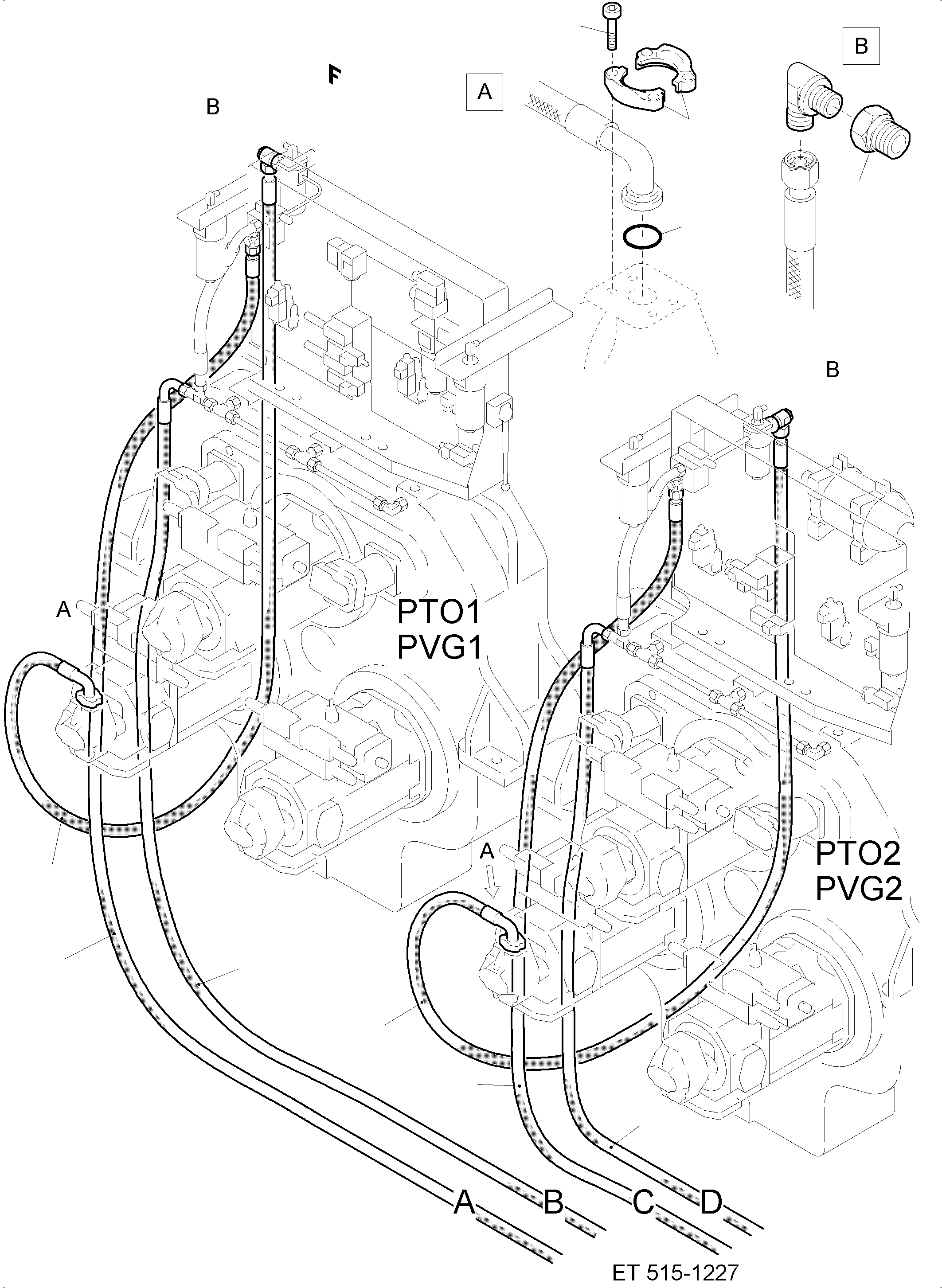 Hose assy. DN 25 x 8400 518 437 98 KOMATSU