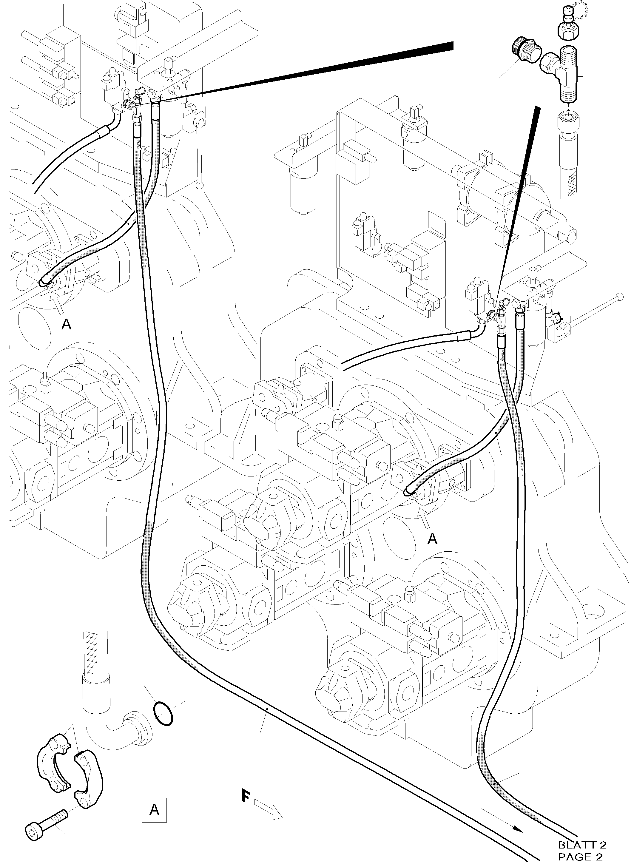 Flange connector 180 807 40 KOMATSU