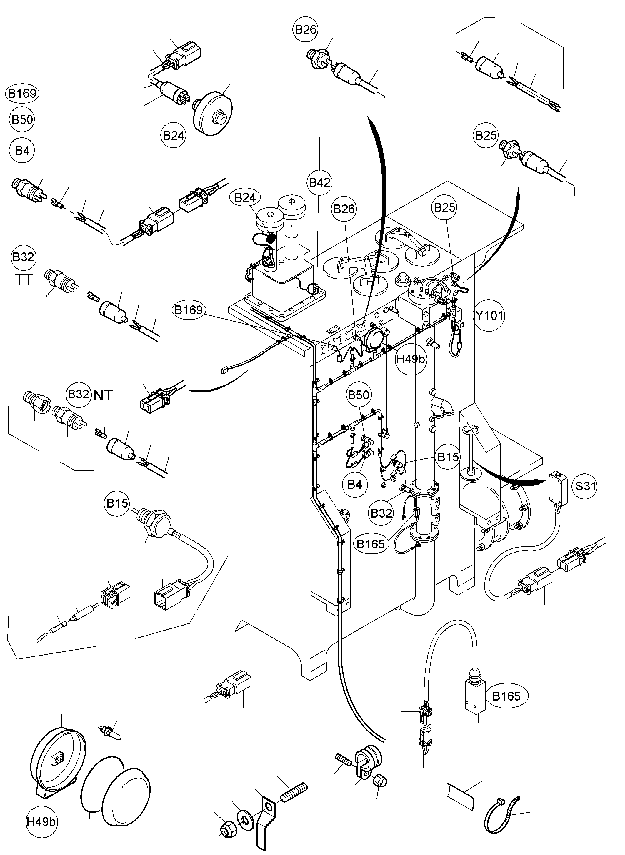 Harness - hydr. tank 939 335 40 KOMATSU