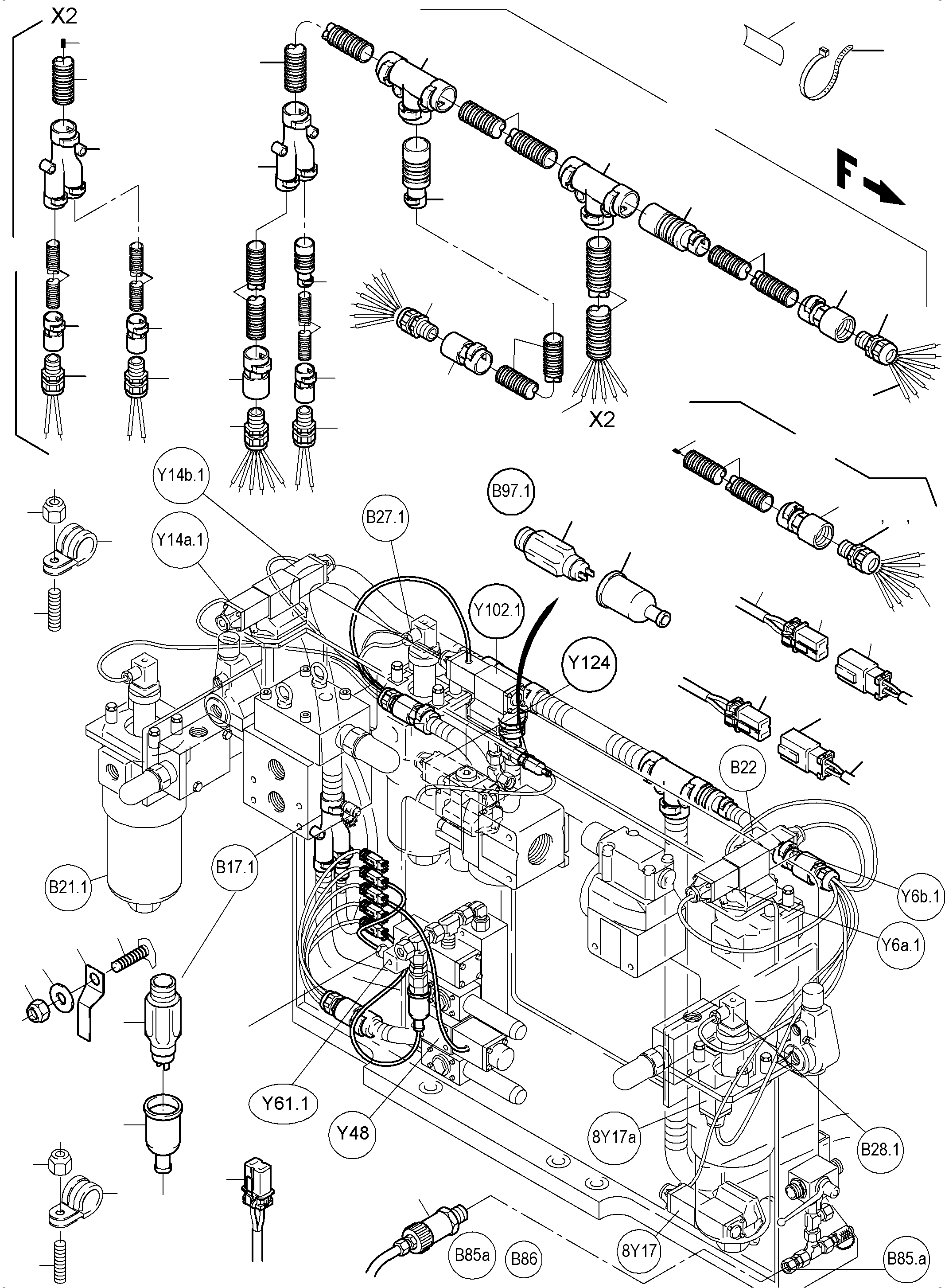 Harness - control carrier 939 338 40 KOMATSU