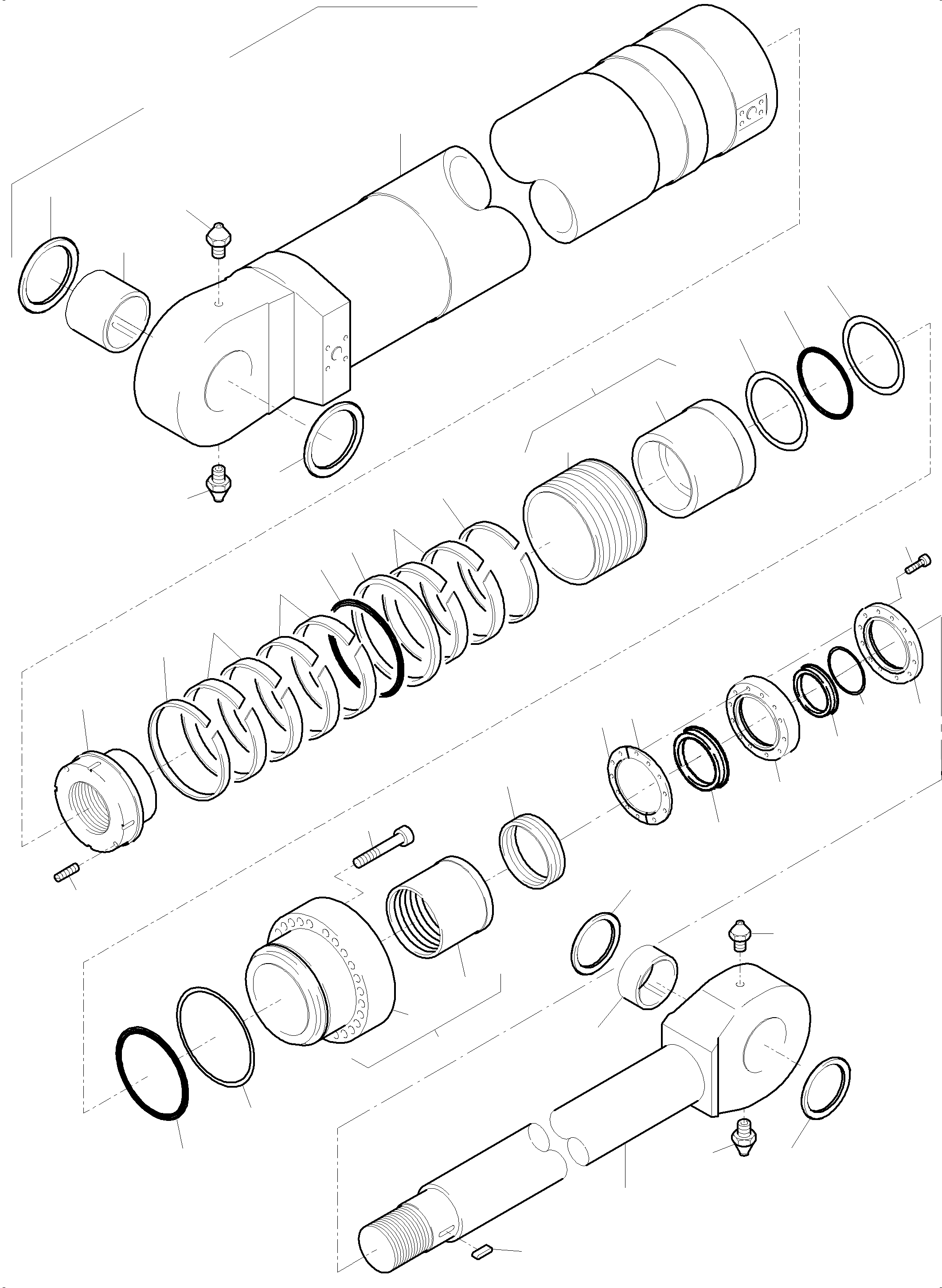 Seal kit for sealing flange, with non slited seals, fig-nos: 17,18,23,24,27 and 35 797 326 73 KOMATSU