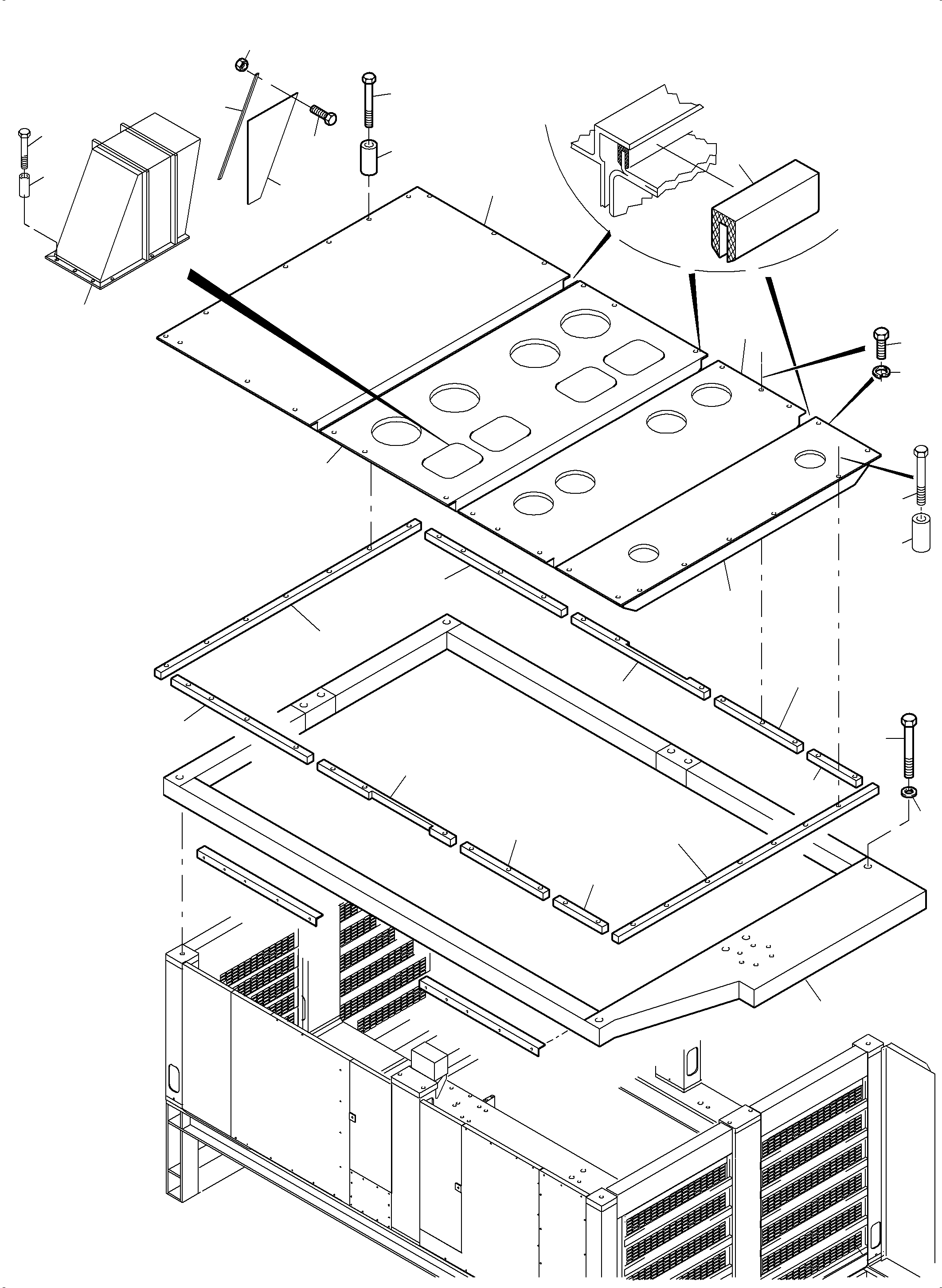 Roof section 947 807 40 KOMATSU