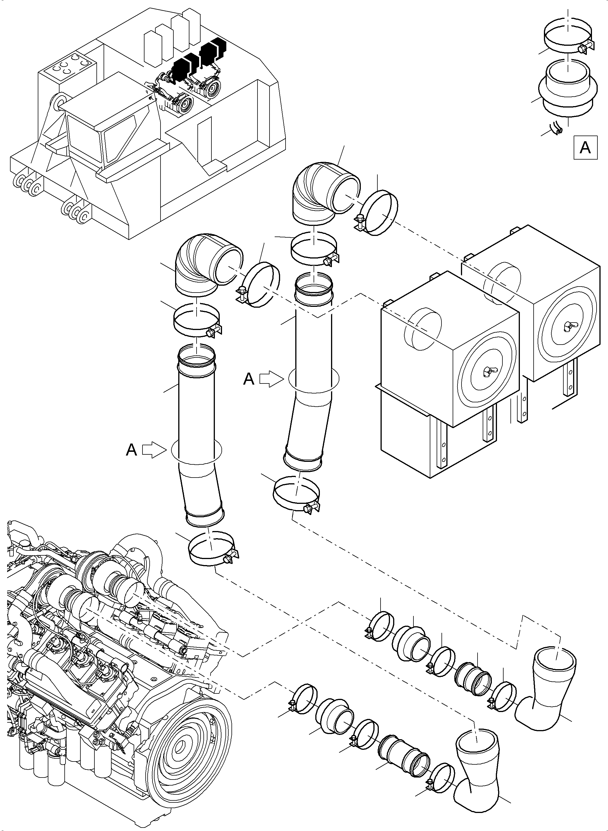 Air suction pipe 947 861 40 KOMATSU
