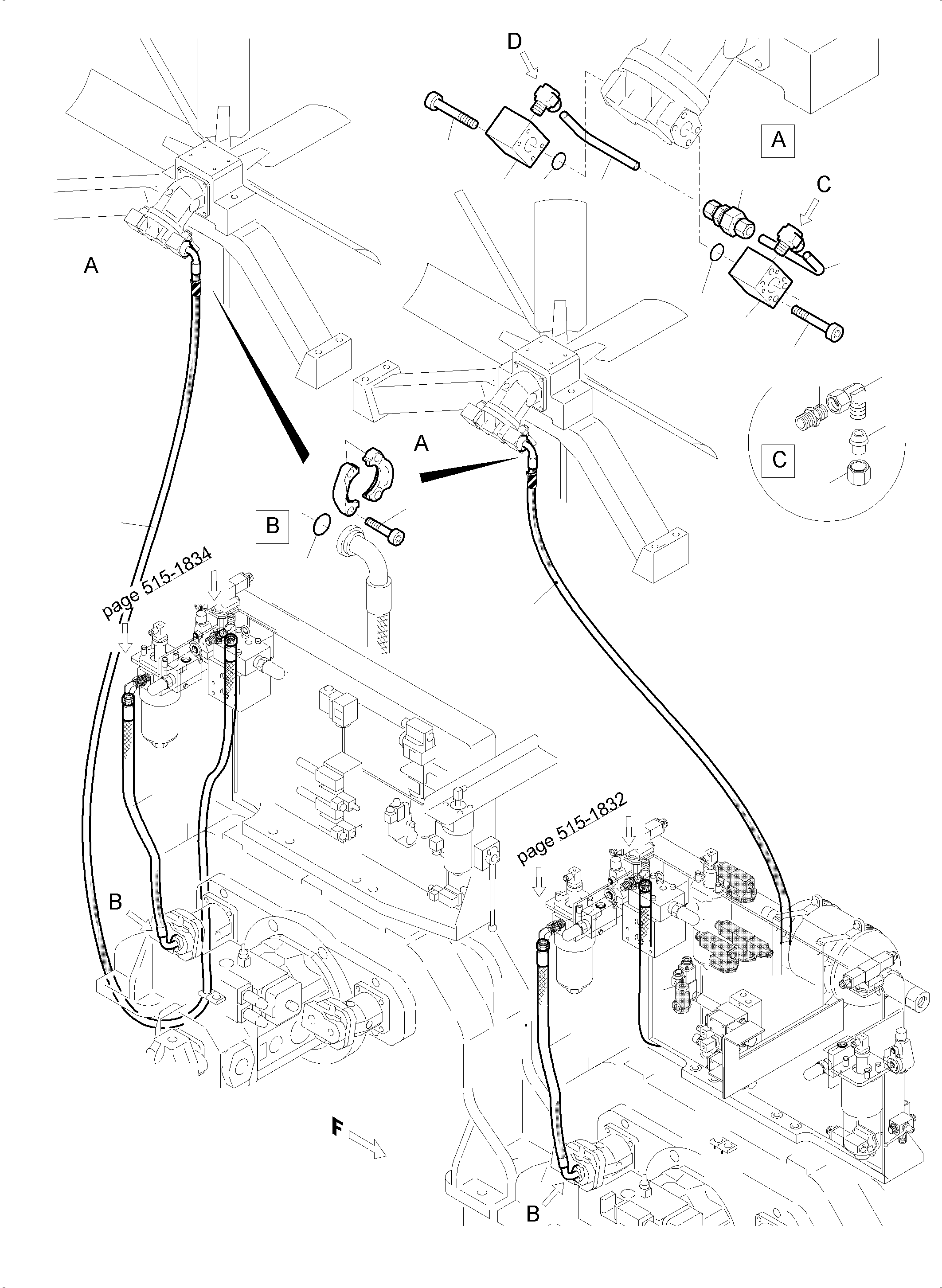 Hose assy., with fire protection coating,  DN 25 x 5700 941 219 40 KOMATSU