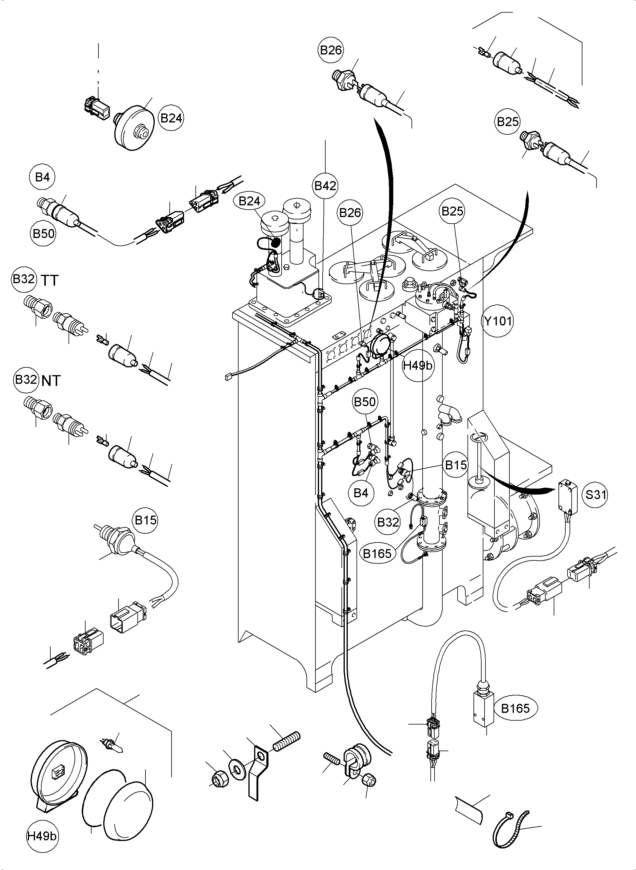 Harness - hydr. tank 952 302 40 KOMATSU