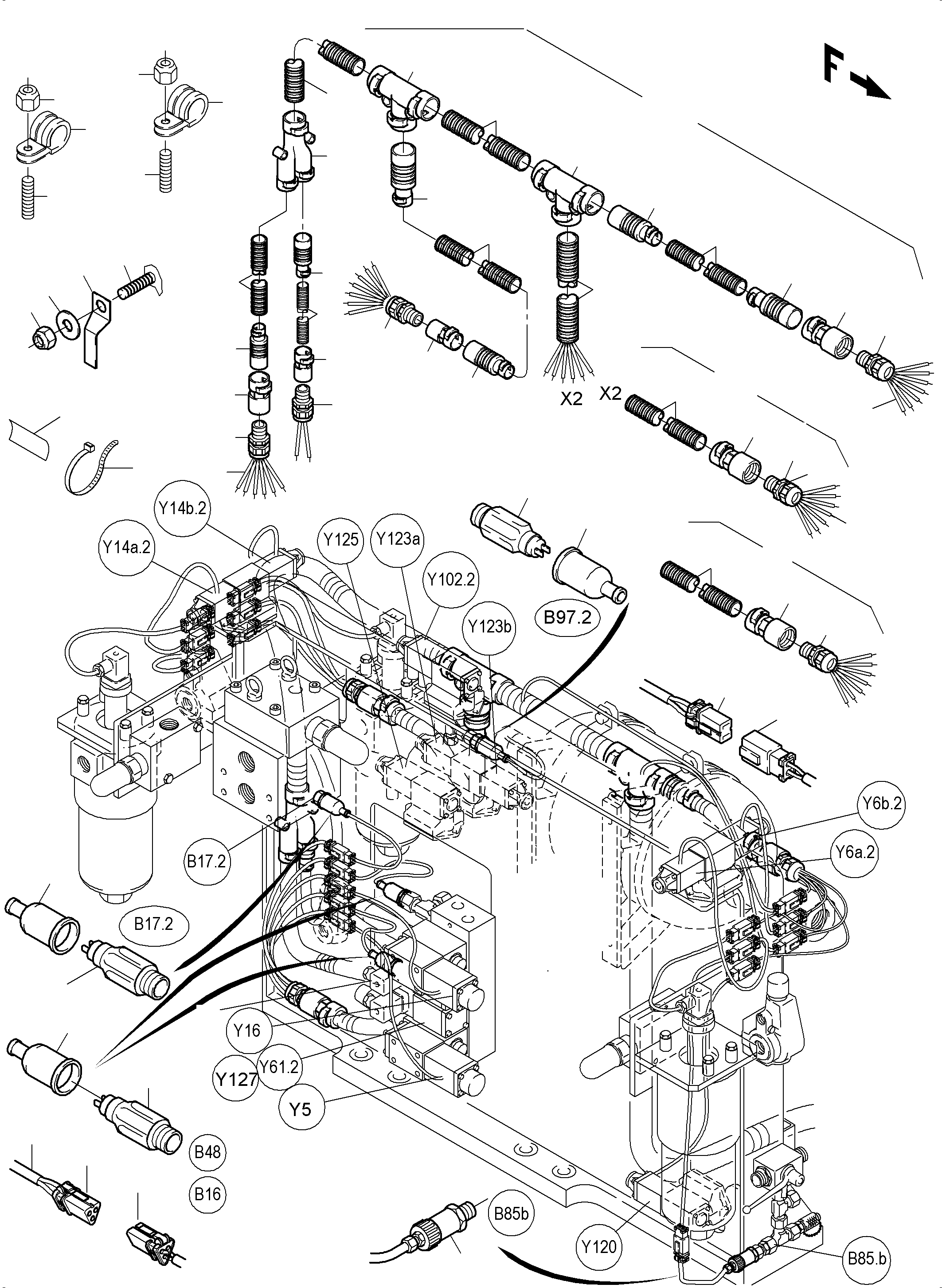 Harness - control carrier 952 305 40 KOMATSU