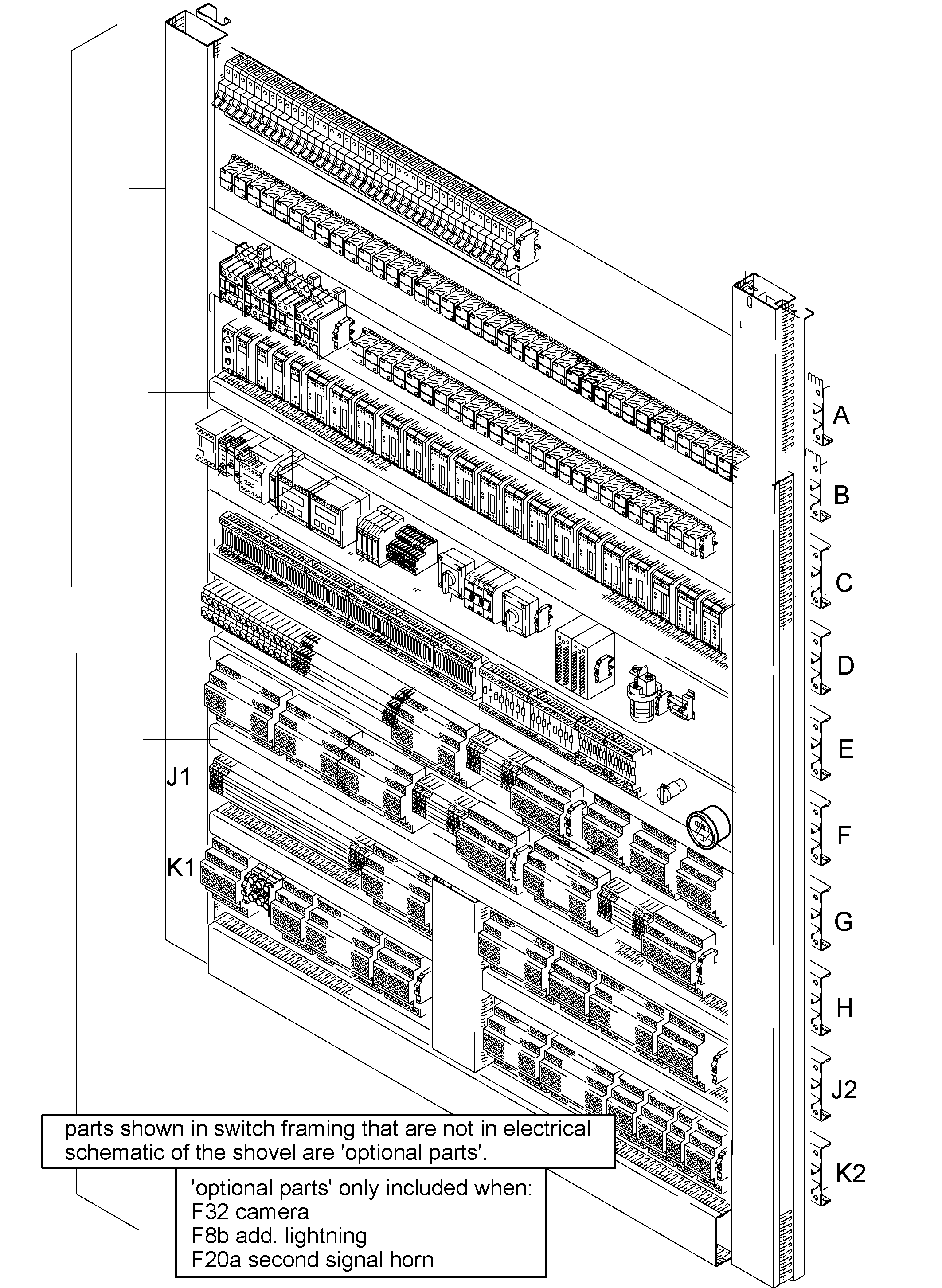 Switch framing 939 398 40 KOMATSU