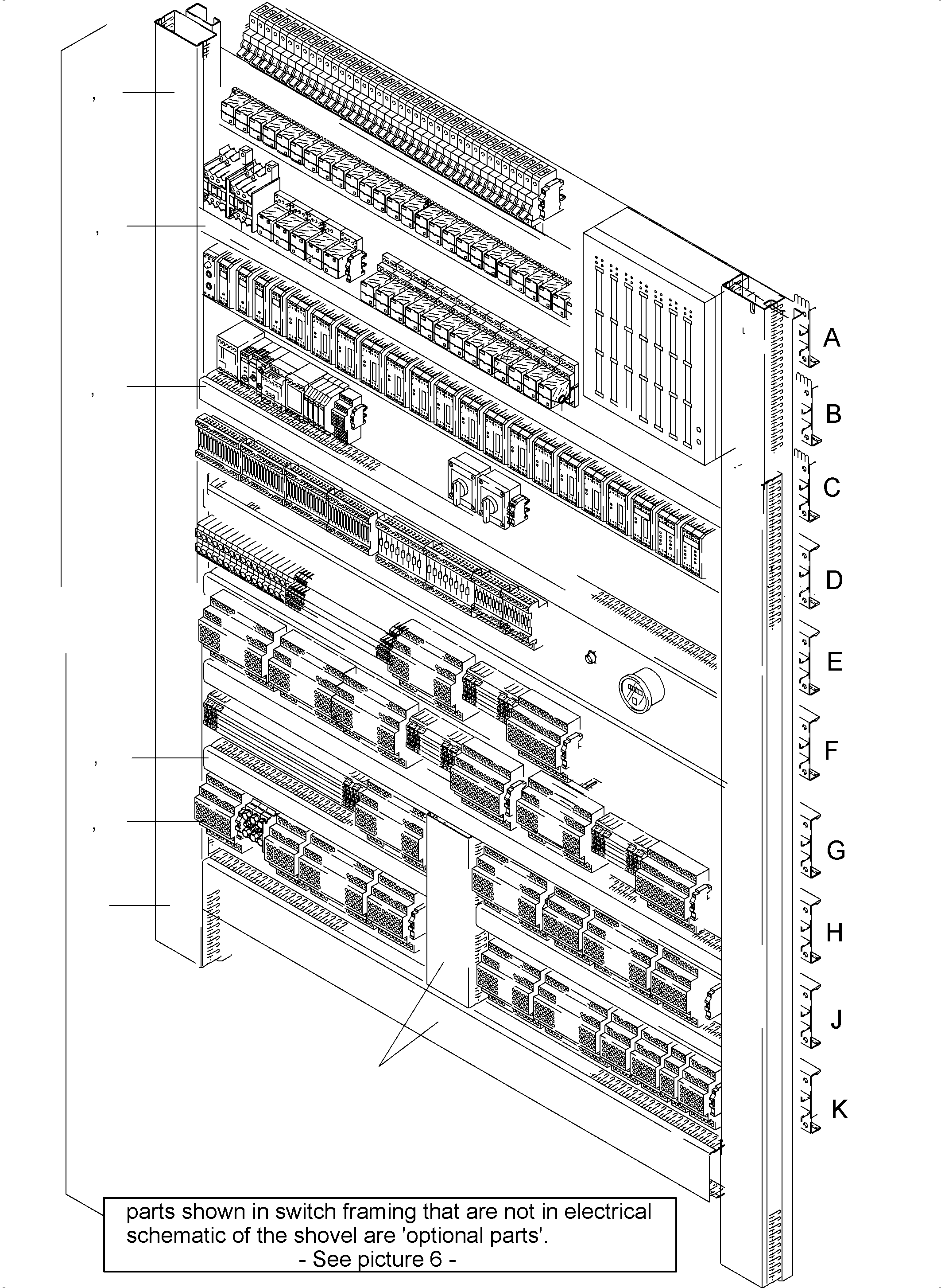 Switch framing with electr. parts 939 326 40 KOMATSU