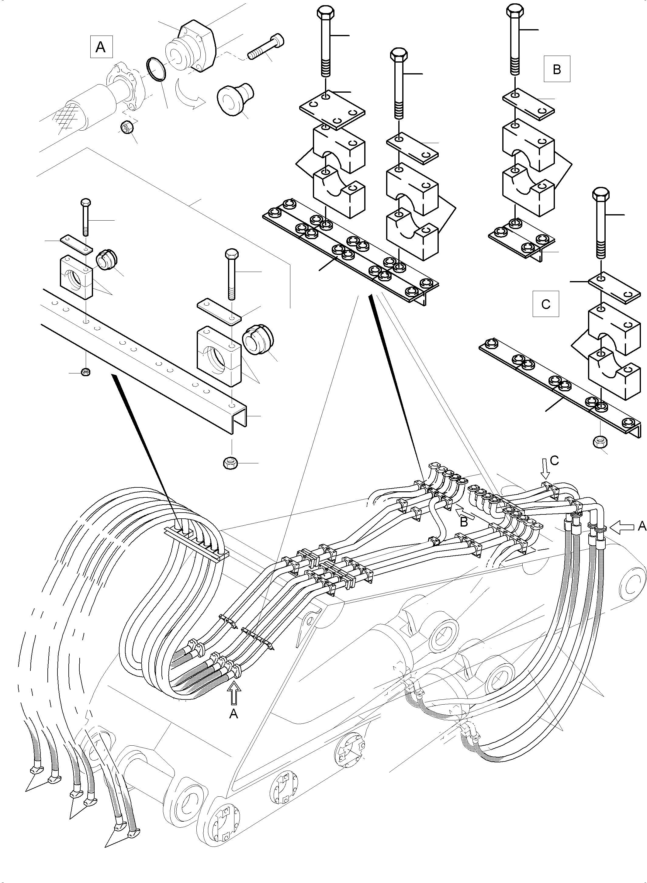 Distribution block assy. 952 786 40 KOMATSU