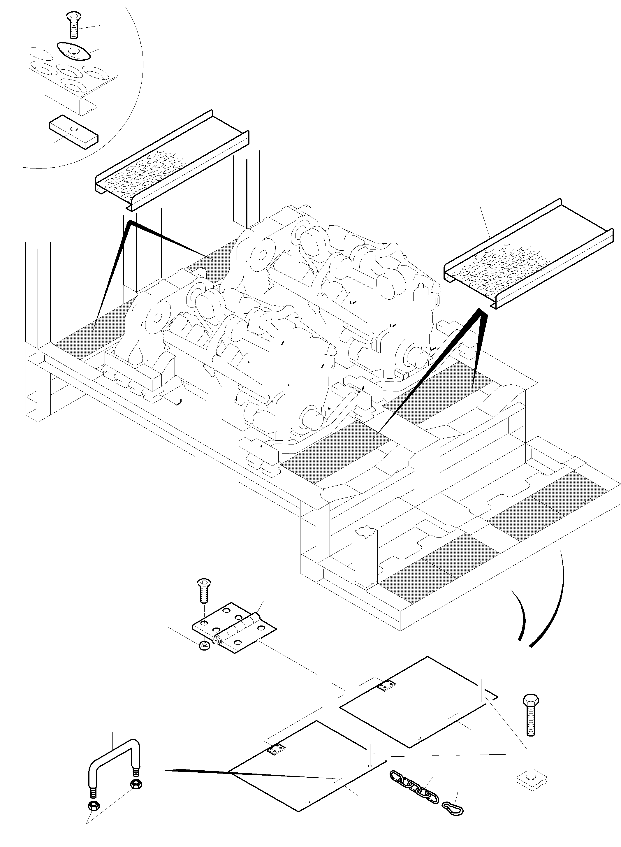 Hinge cpl., l.h. 956 536 40 KOMATSU