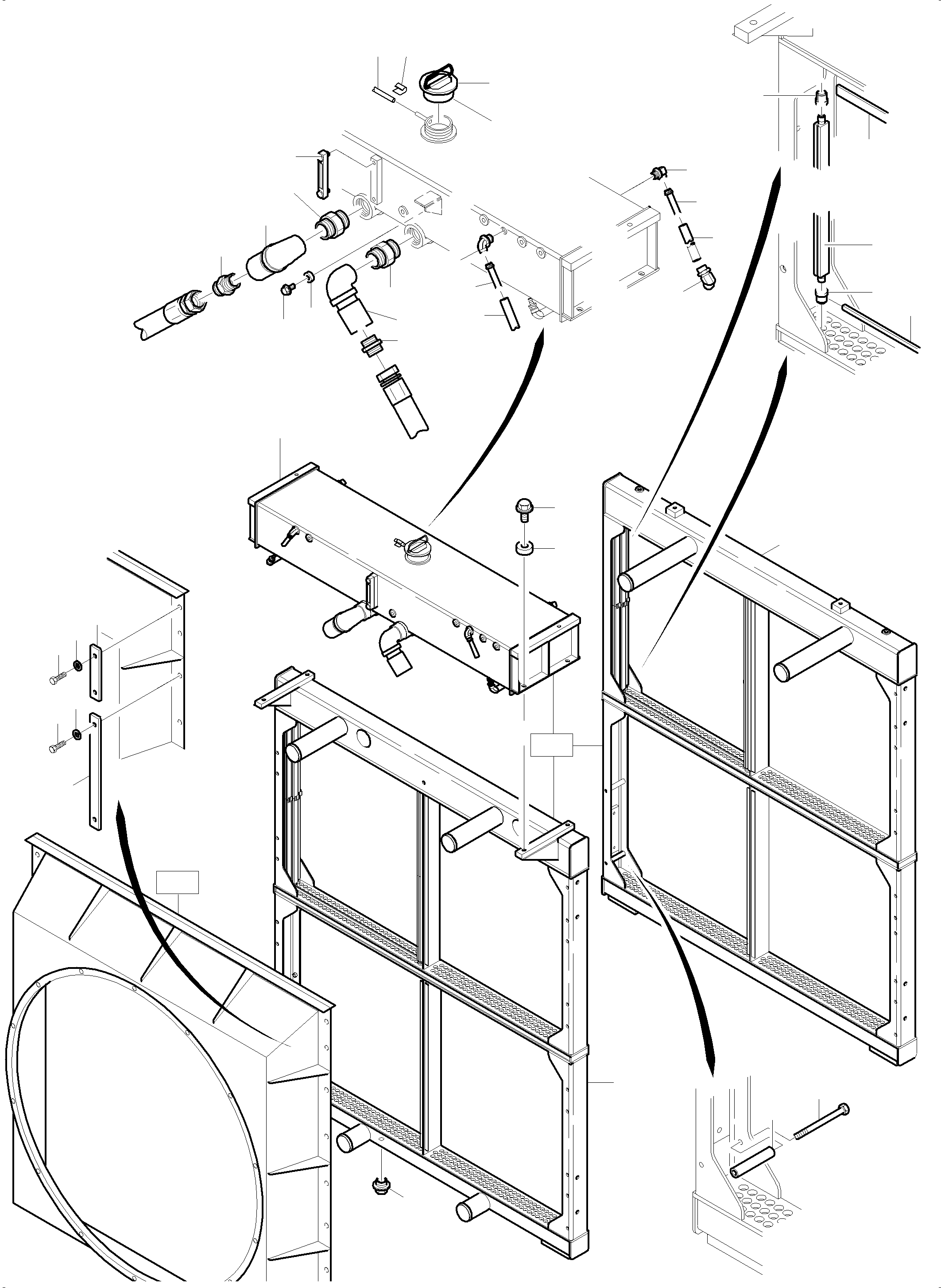 Radiator frame, incl. pos. 32-37 797 712 73 KOMATSU