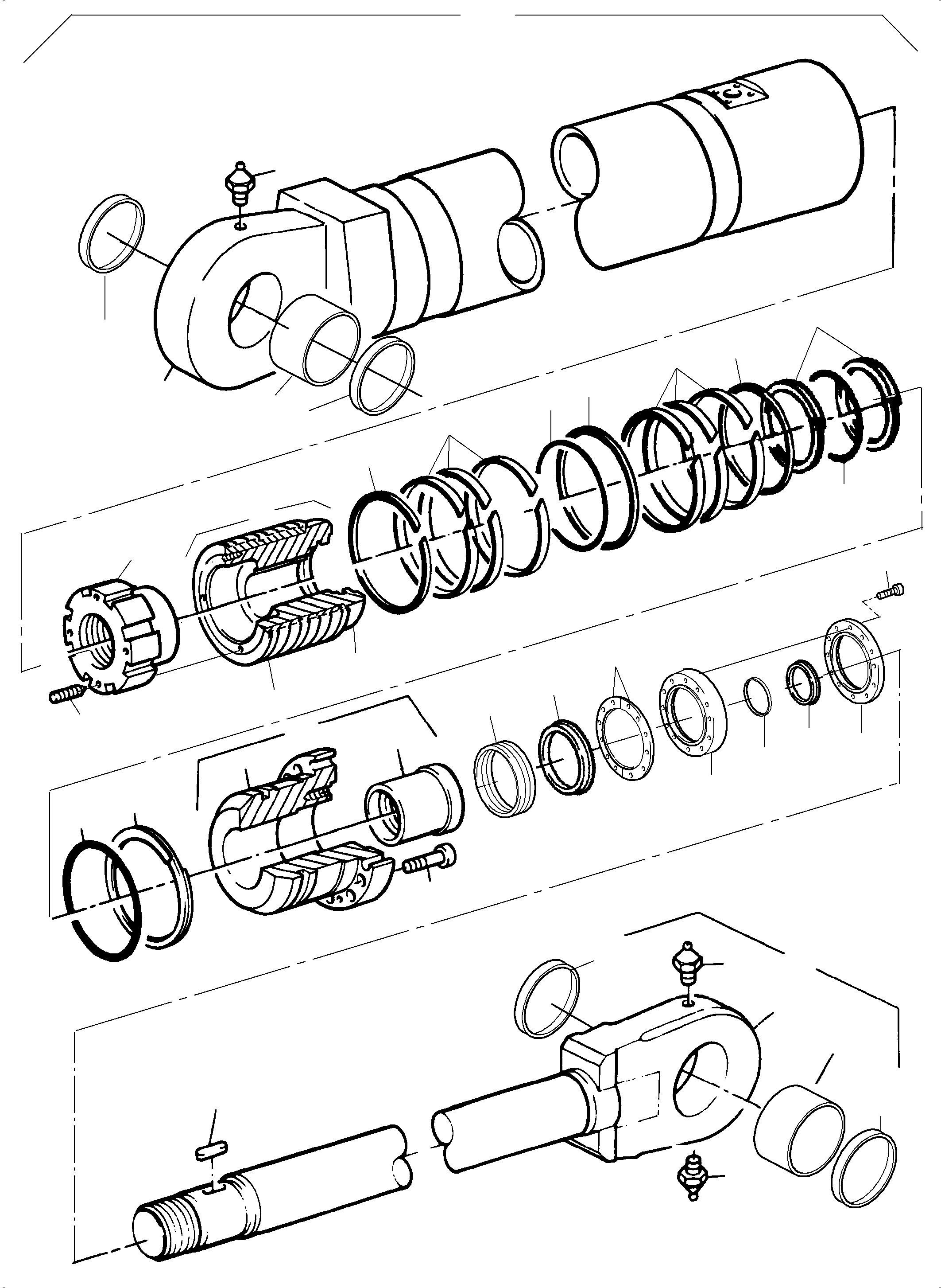 Sealing flange assy. incl. fig-nos. 11+12 953 855 40 KOMATSU
